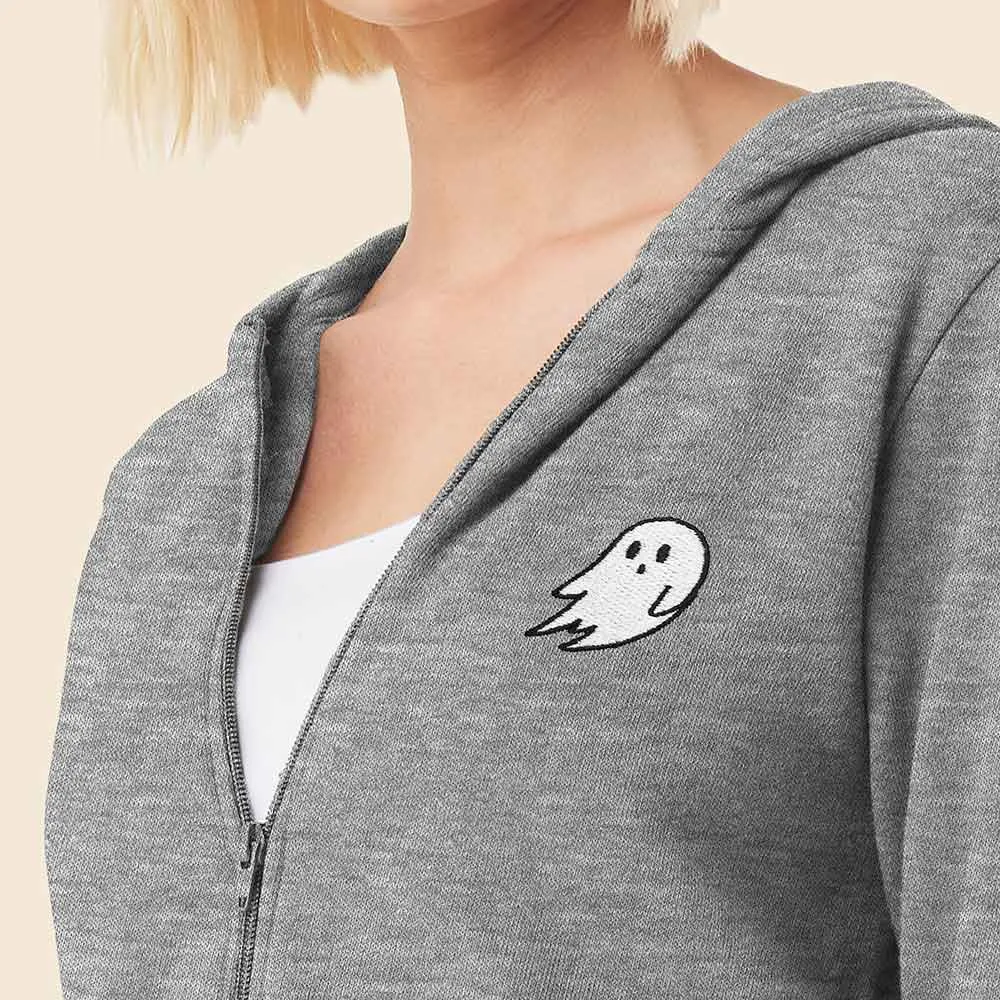 Dalix Ghost Cropped Zip Hoodie