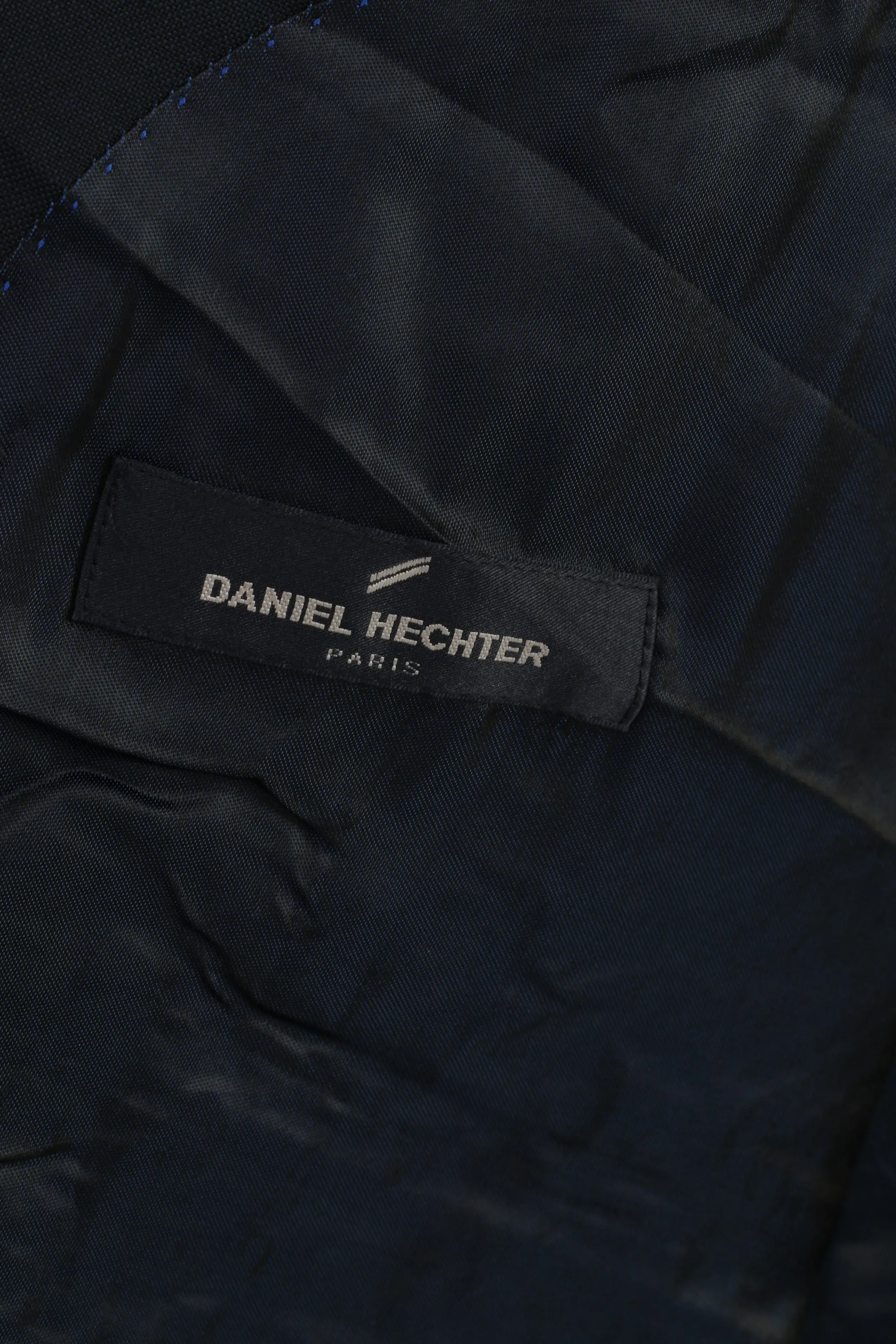 Daniel Hechter Paris Men 42 Blazer Navy  Wool Single Breasted Shoulder Pads Vintage Jacket