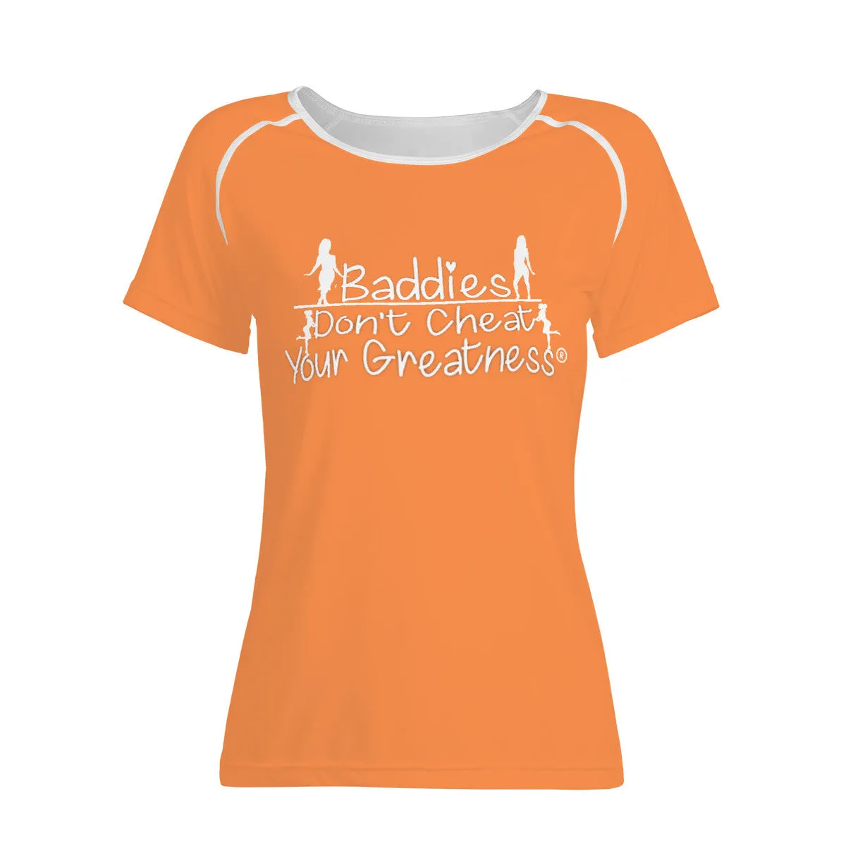 DCYG  24SX Baddies White Logo & Orange Women's All-Over Print T shirt