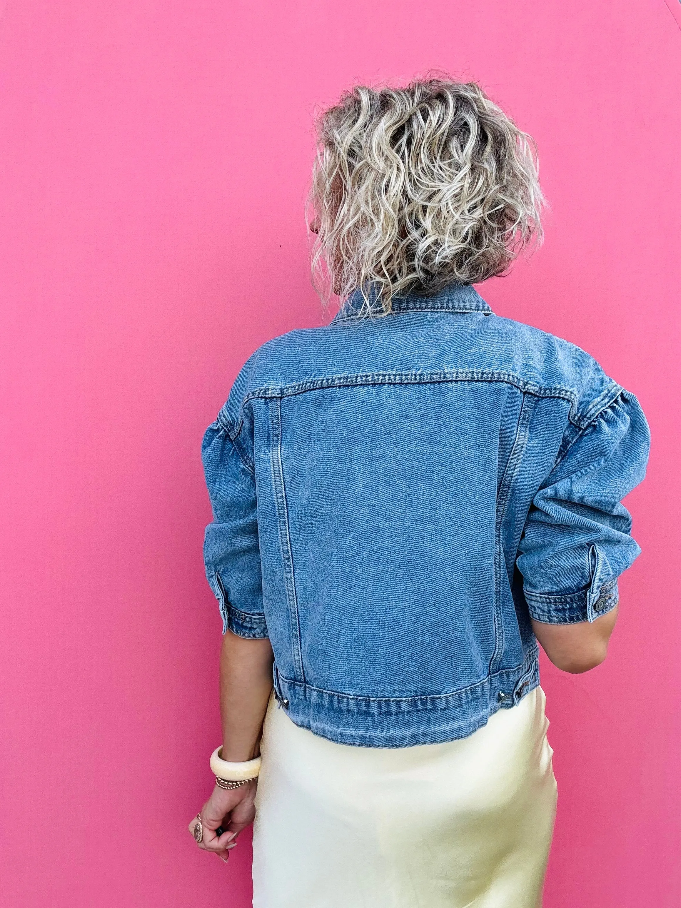 Denim Puff Sleeve Jacket