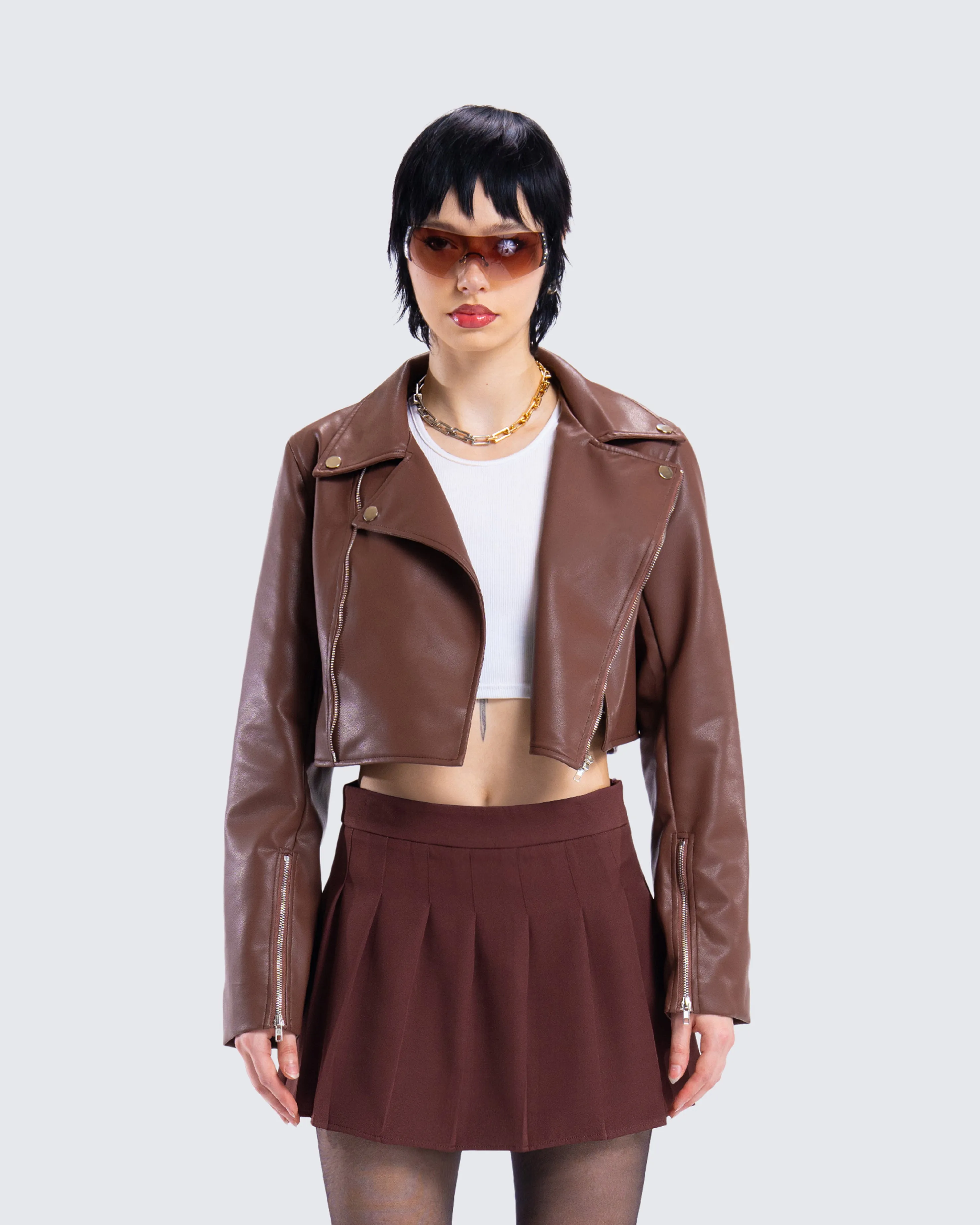 Donny Brown Vegan Leather Jacket