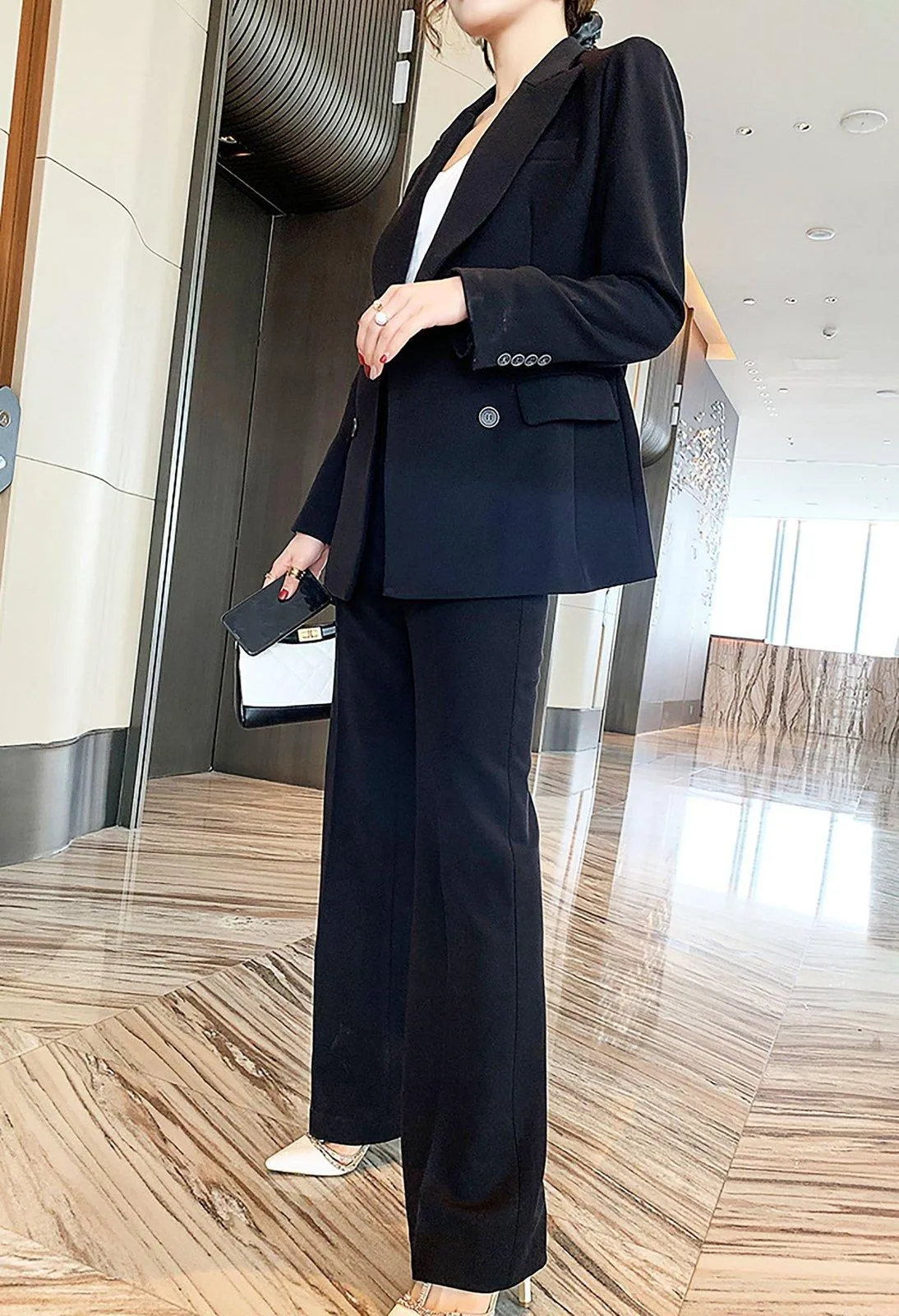 Double Breasted Blazer & Pantsuit Set