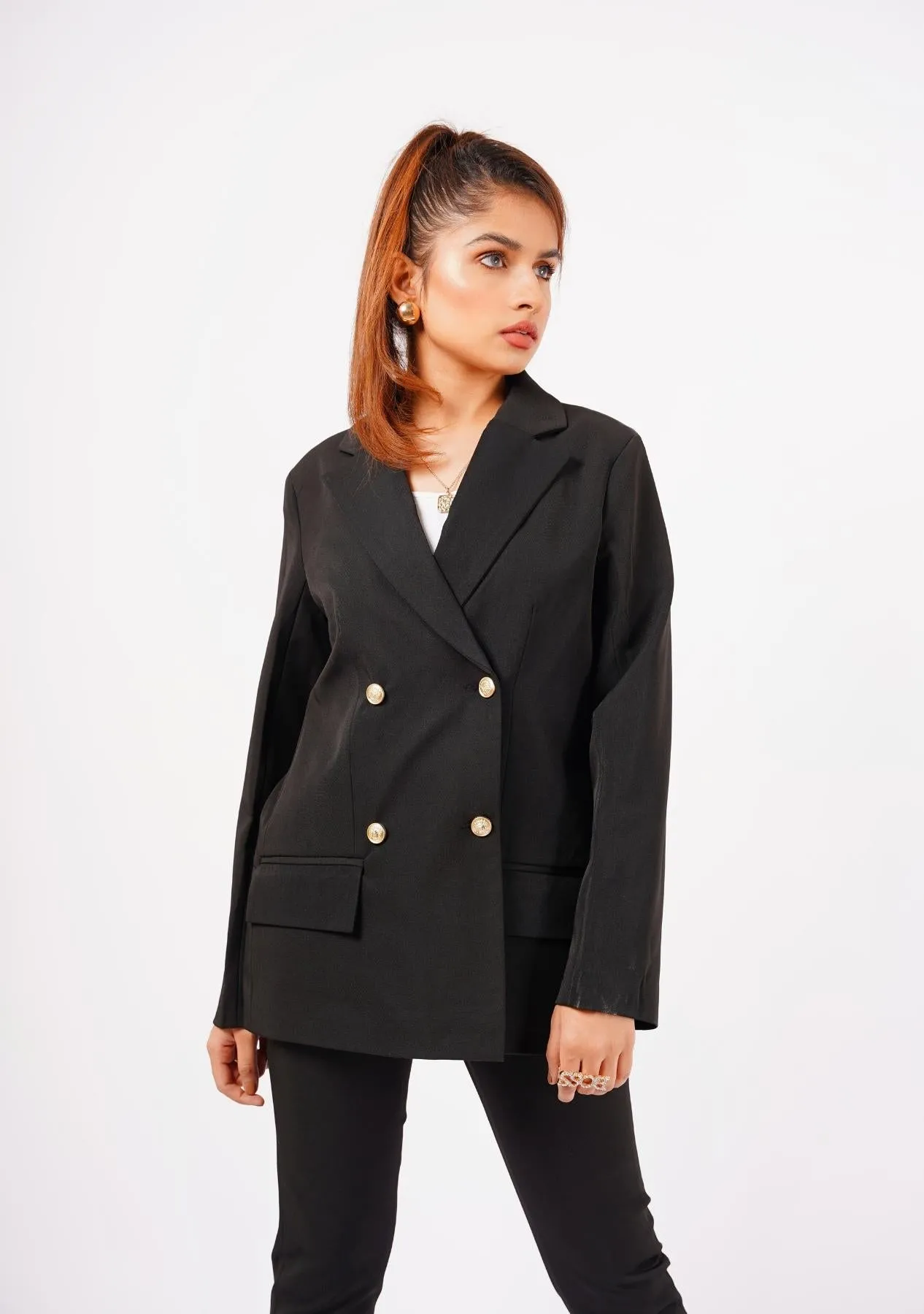 Double Breasted Blazer - black