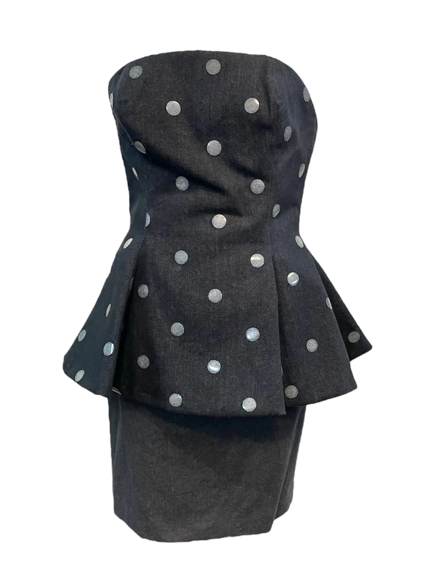 Enrico Coveri 80s OverDyed Black Polka Dot Dress and Cropped Jacket