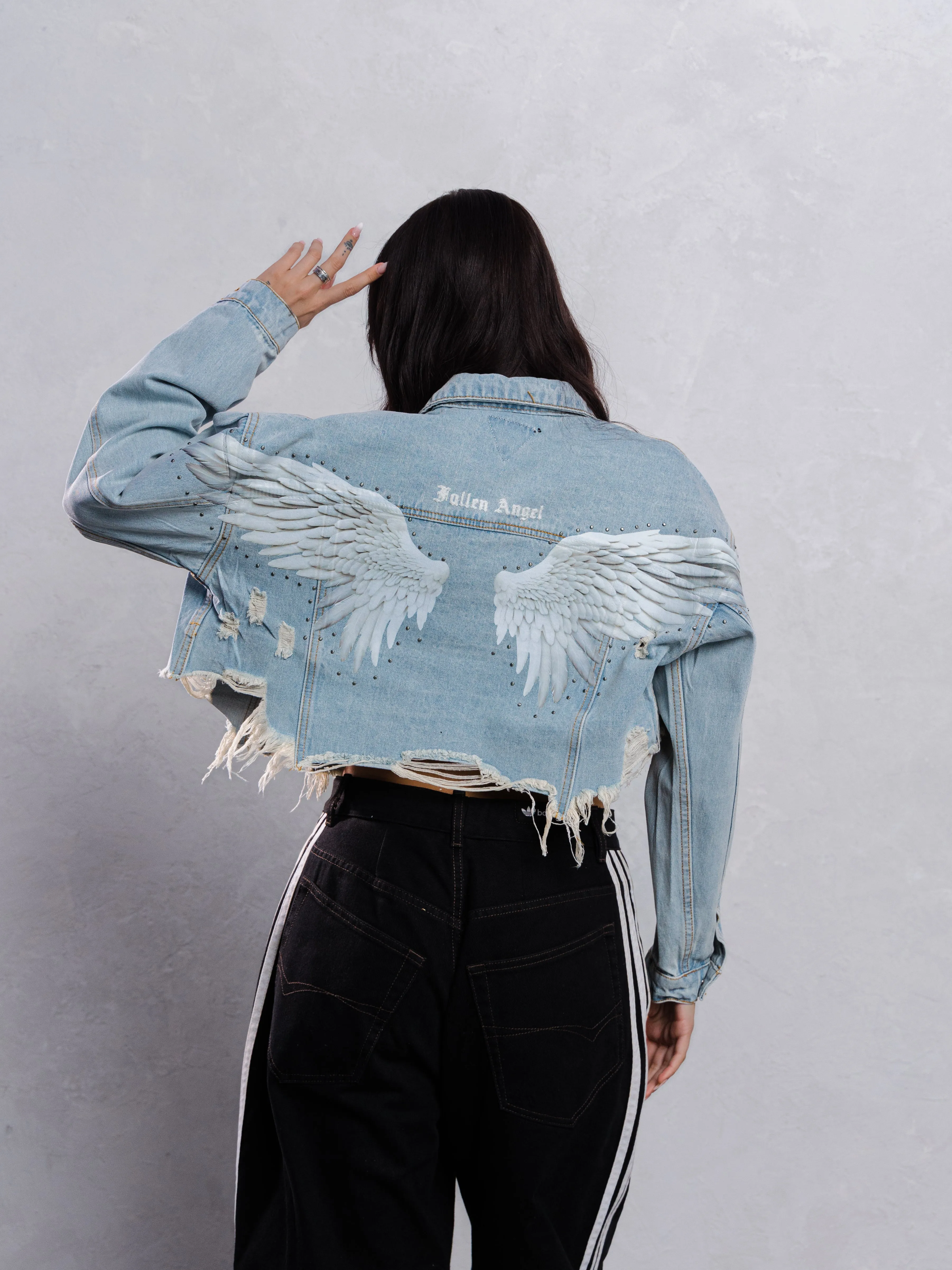 FALLEN ANGEL Crop Denim Jacket