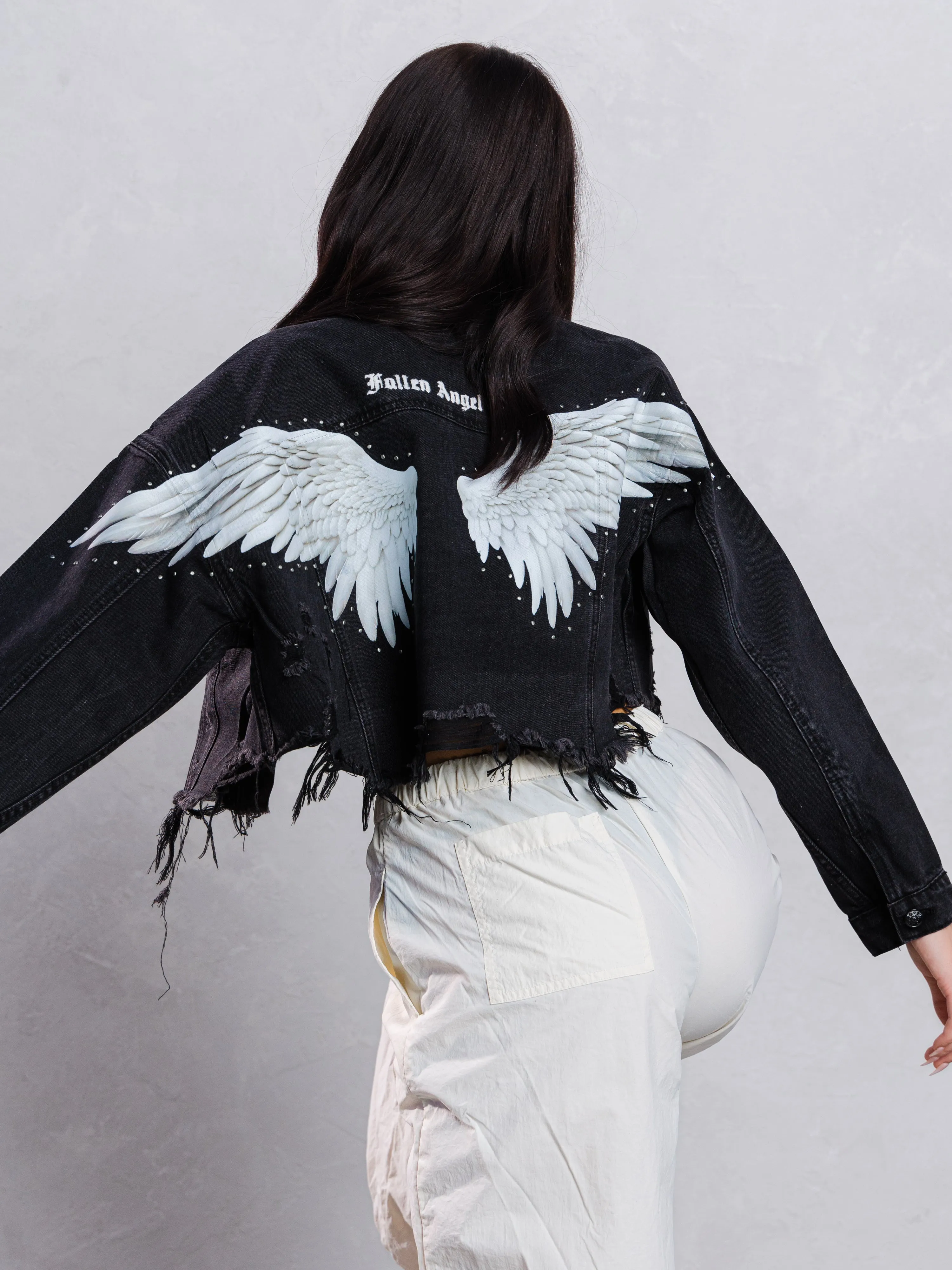 FALLEN ANGEL Crop Denim Jacket