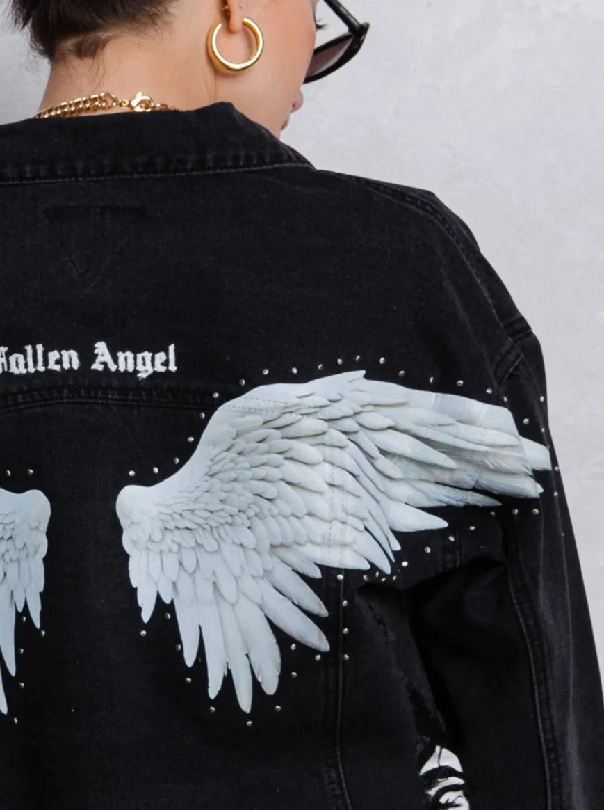 FALLEN ANGEL Crop Denim Jacket