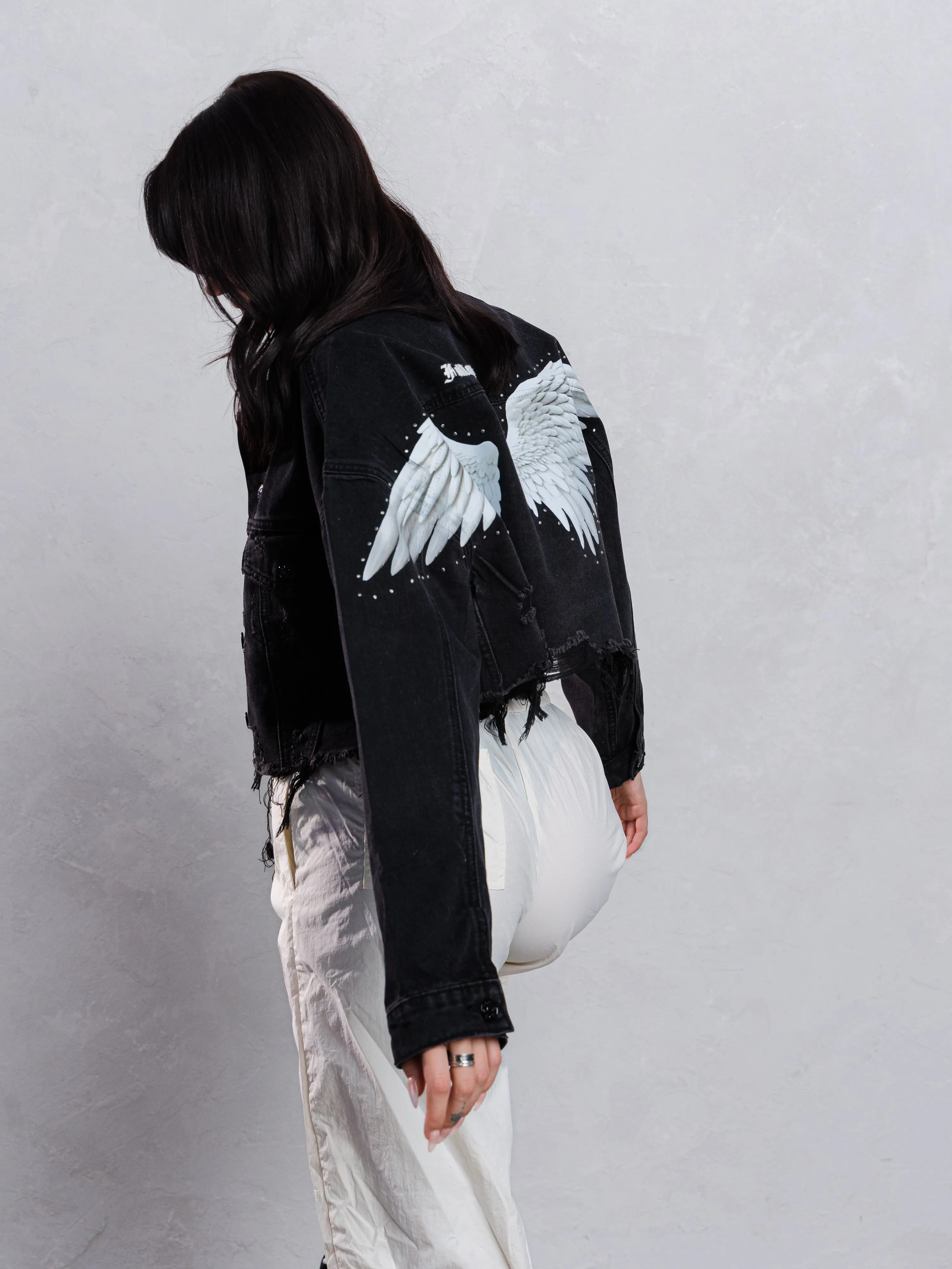 FALLEN ANGEL Crop Denim Jacket