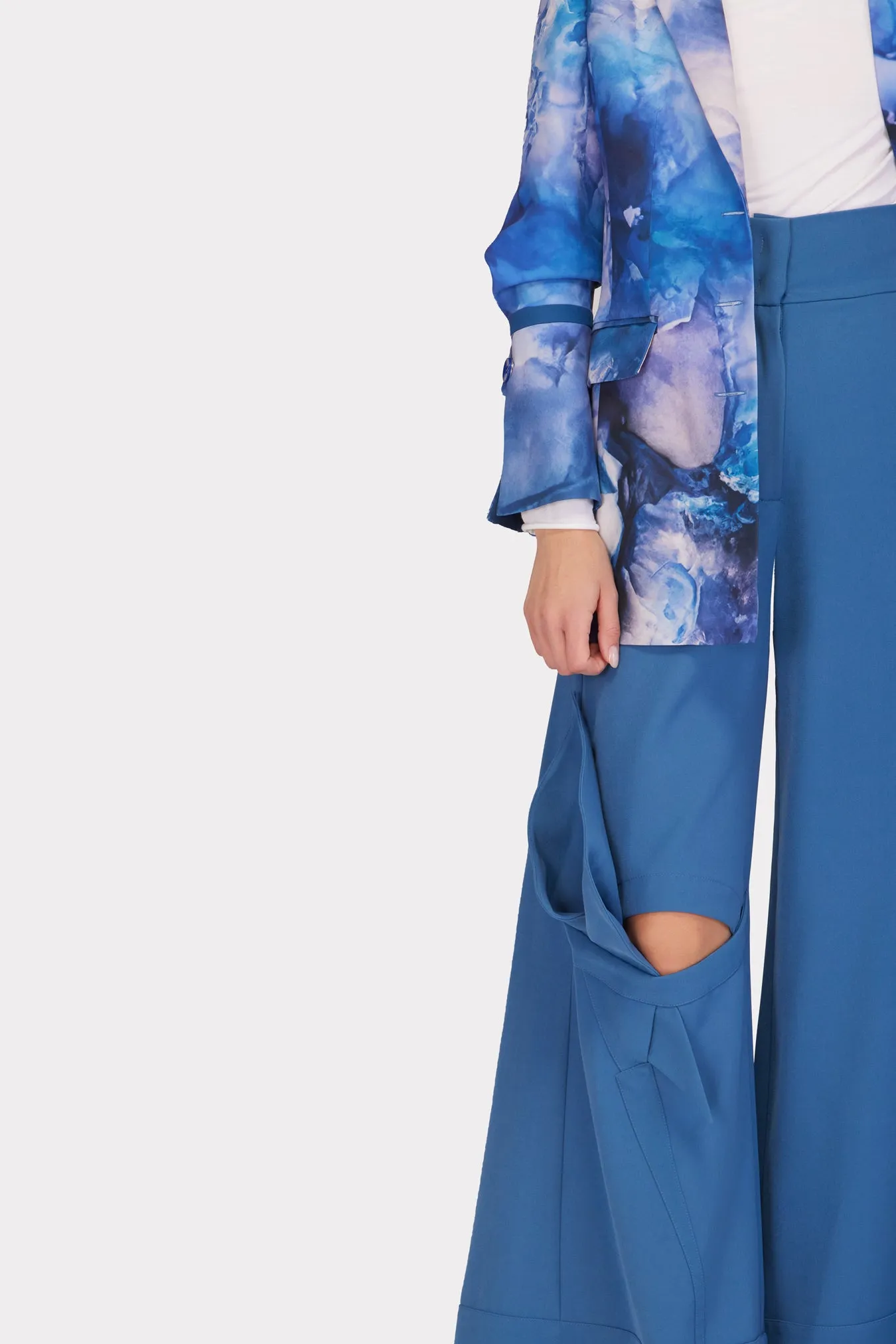 Fashion Blazer Abstract Watercolor Blue