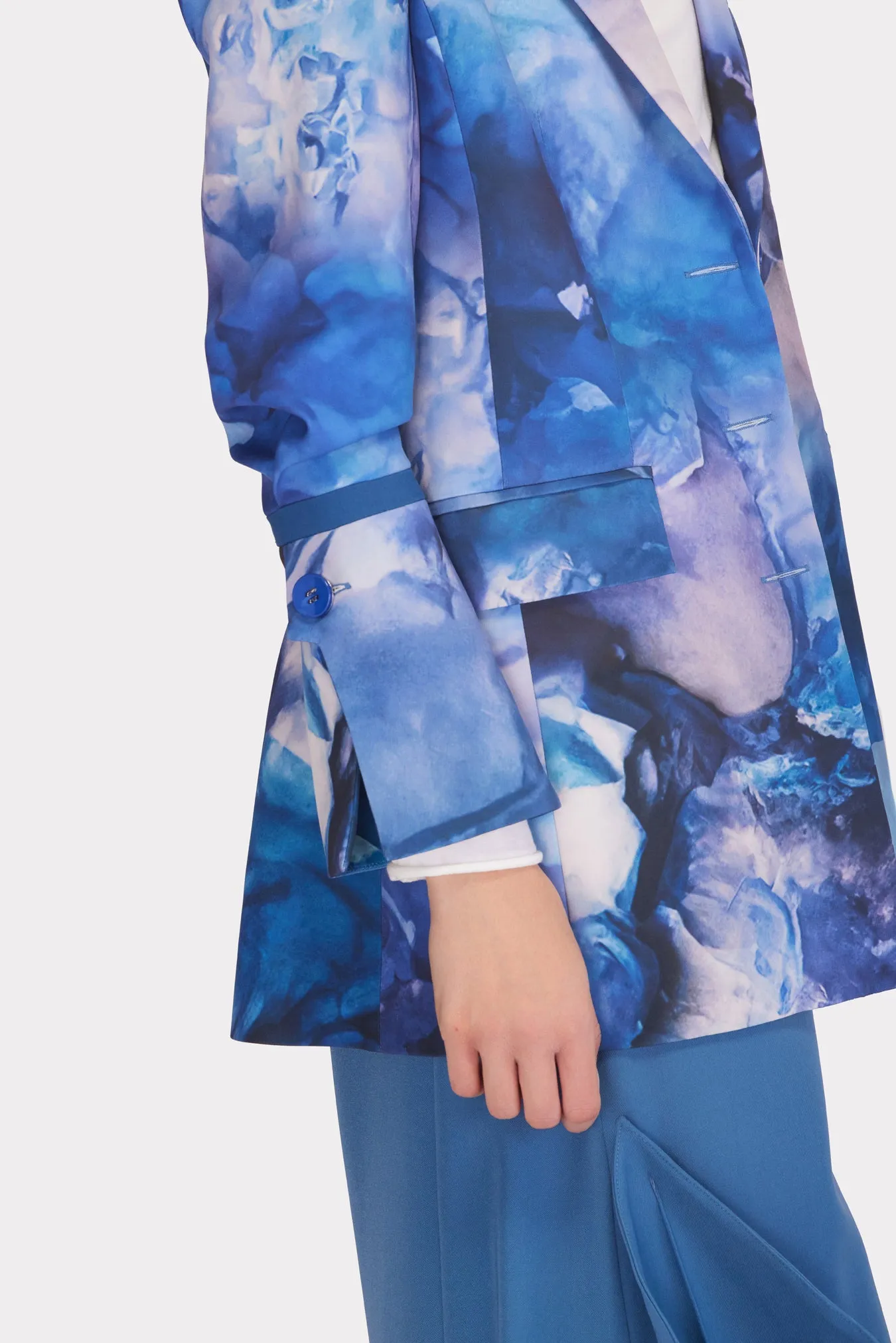 Fashion Blazer Abstract Watercolor Blue