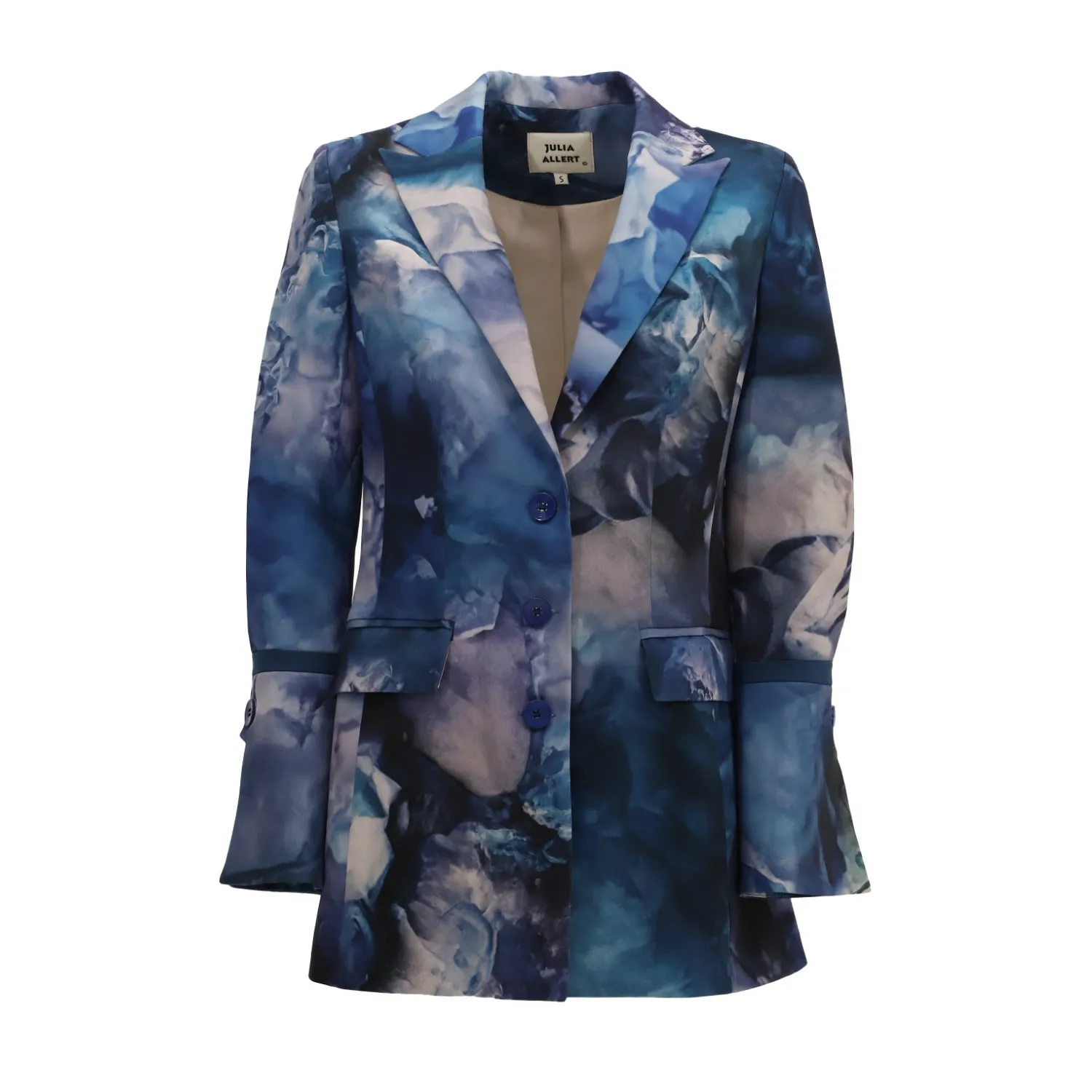 Fashion Blazer Abstract Watercolor Blue