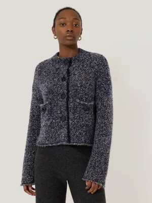 French Tweed Cardi-Jacket | Navy