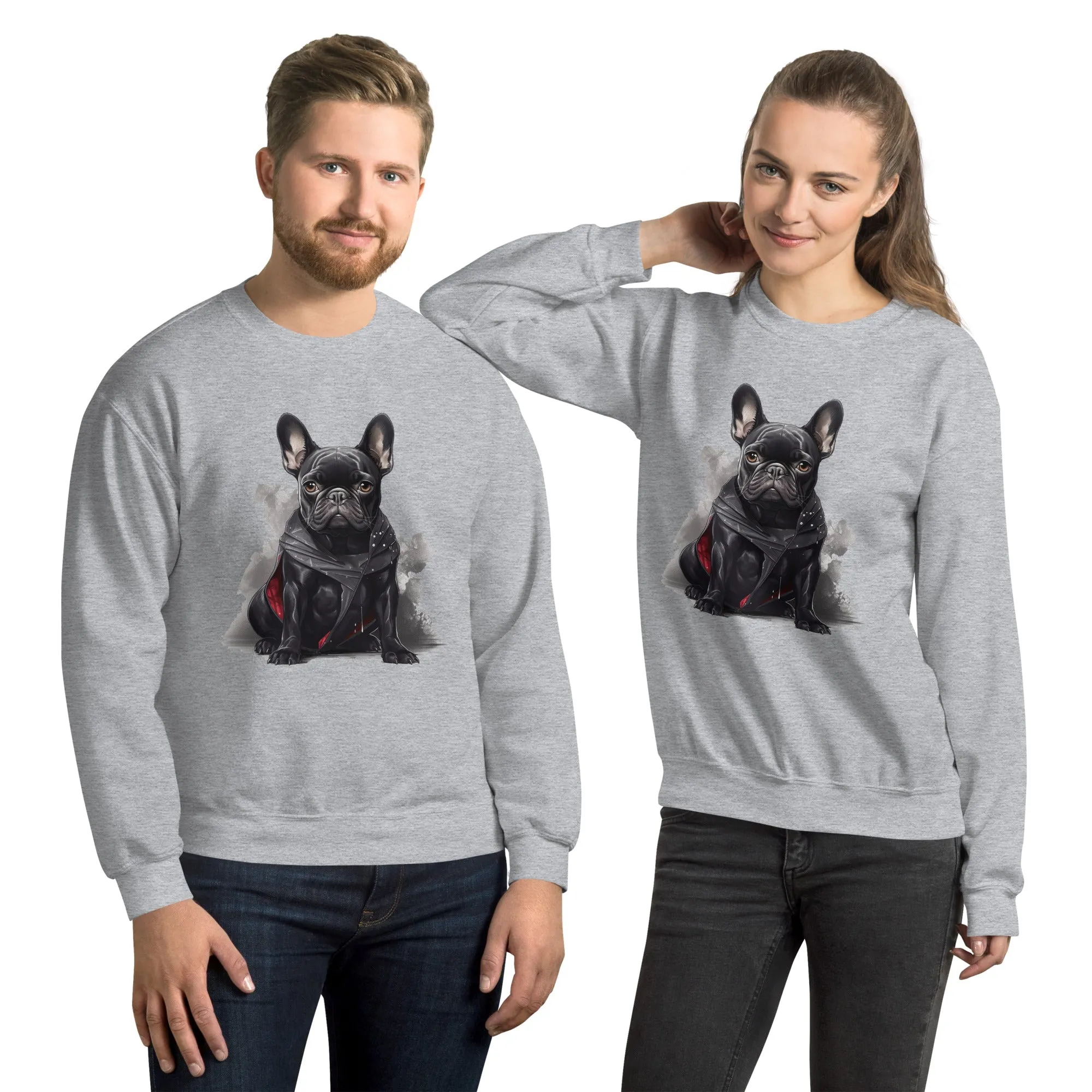 Frenchie Love Unisex Sweatshirt: Comfortable & Trendy Wear for Dog Enthusiasts