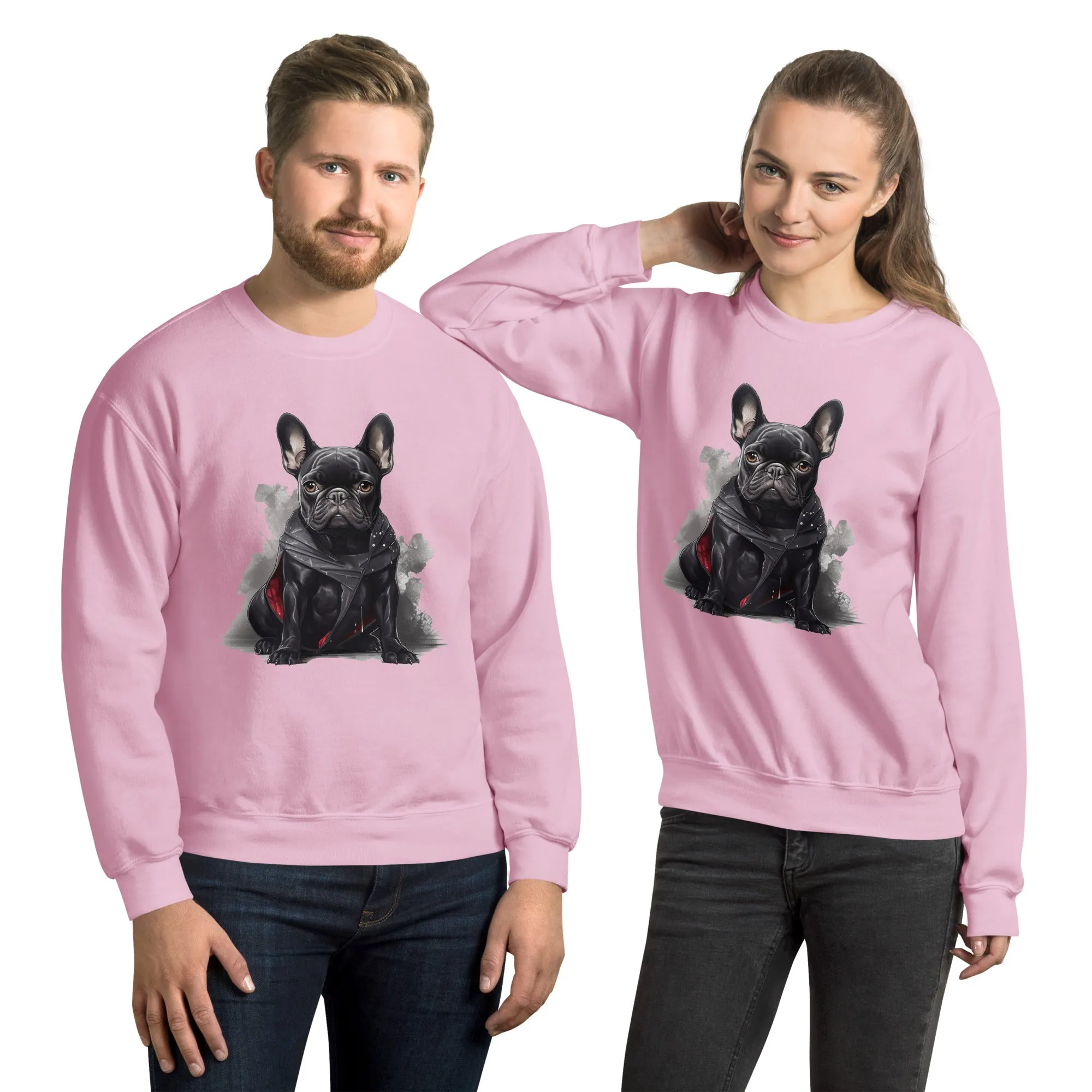 Frenchie Love Unisex Sweatshirt: Comfortable & Trendy Wear for Dog Enthusiasts