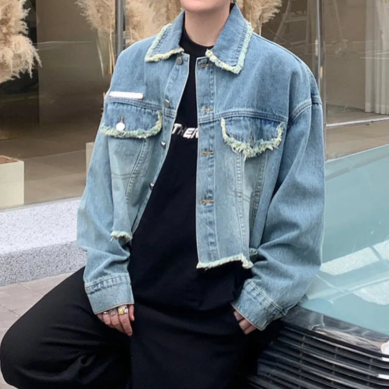 Fringed Cropped Denim Jacket