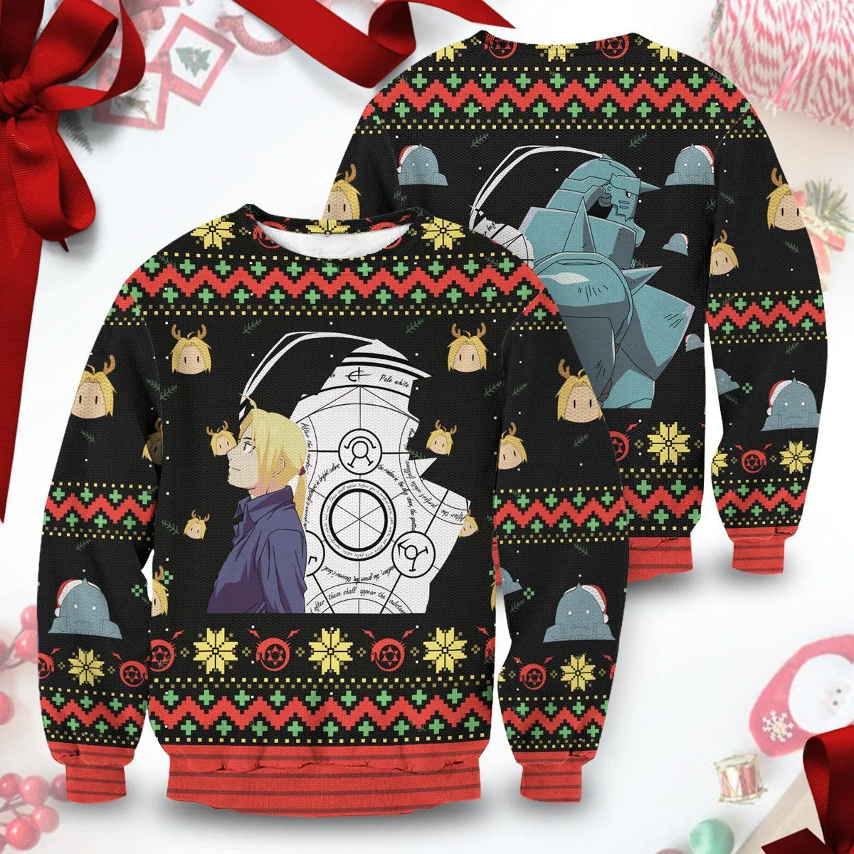 Giftngon - Fullmetal Christmas Unisex Wool Sweater For Kids