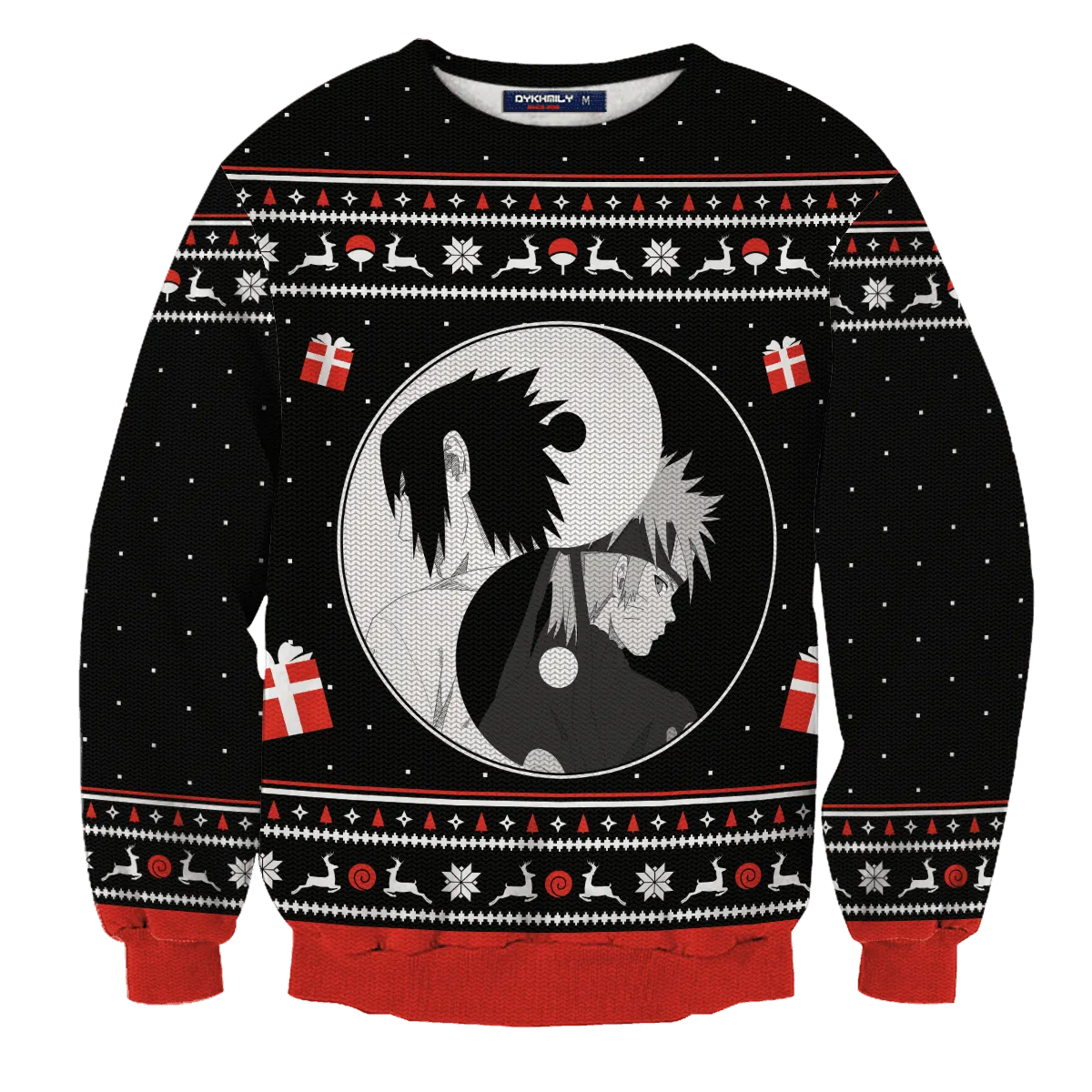 Giftngon - Yin Yang Sasuke Christmas Unisex Wool Sweater For Kids