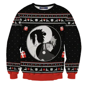 Giftngon - Yin Yang Sasuke Christmas Unisex Wool Sweater For Kids