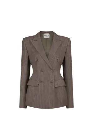 Glimmer Straight Flap Pocket Wool Blend Blazer