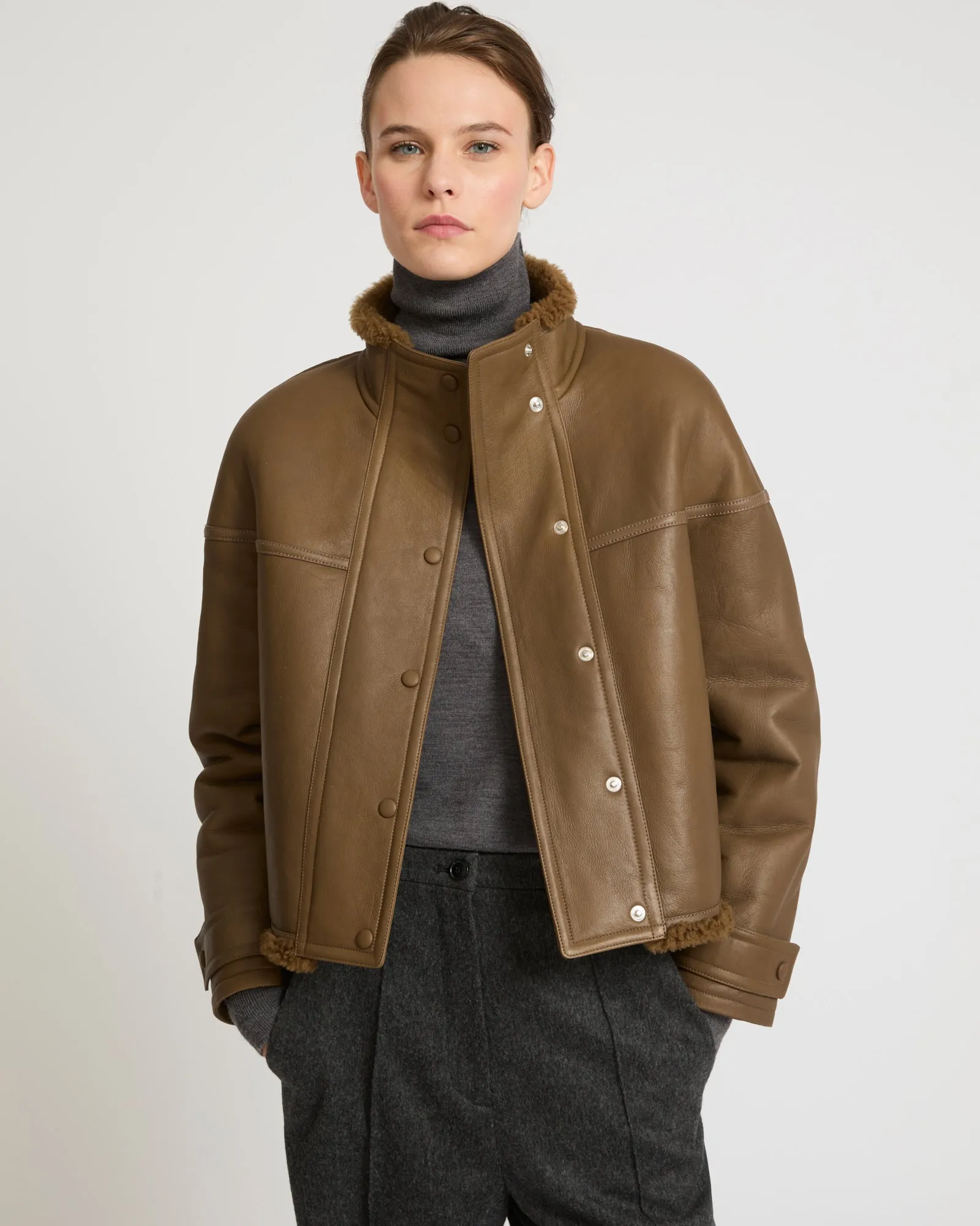 Gonfio merino cropped jacket