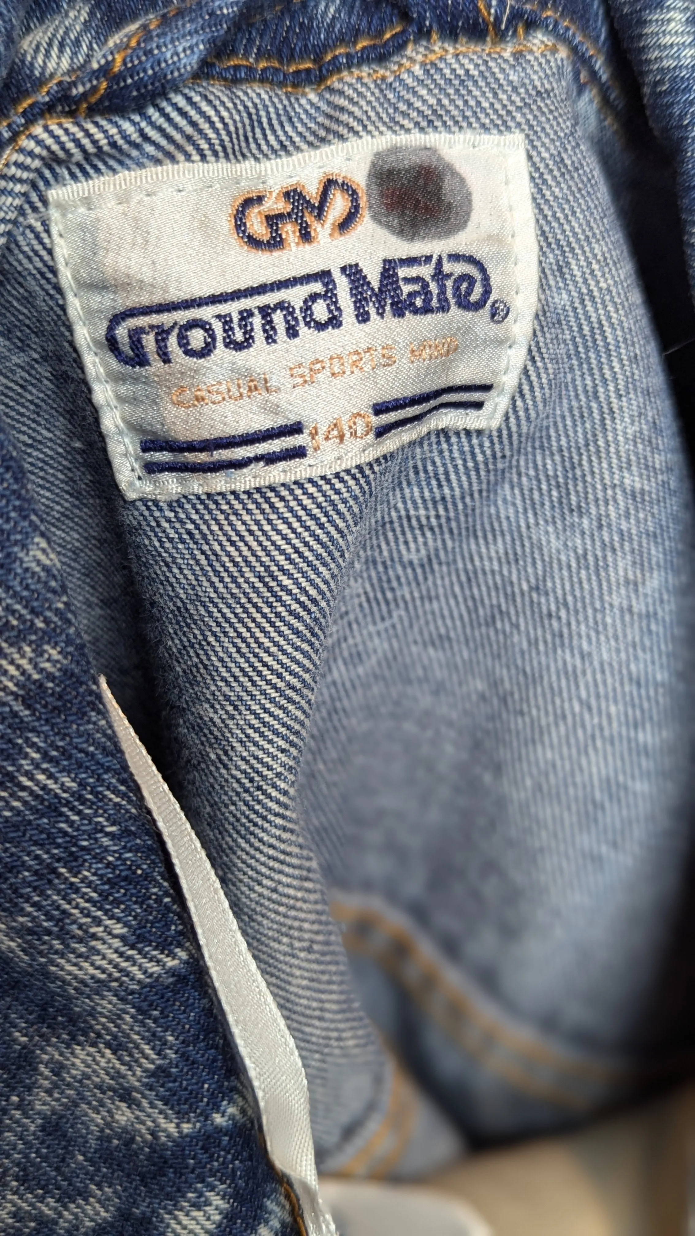 Ground Mate Vintage Cropped Stone Wash Denim Jacket