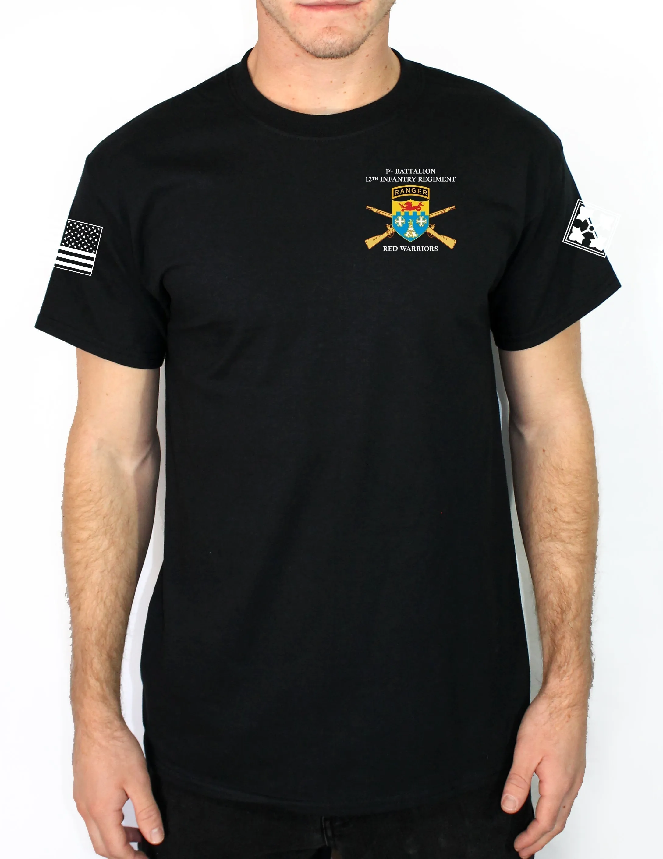 H Co 50-50 Blend Black Unisex PT Short Sleeve Shirt. Approved for PT