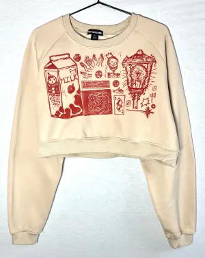 Handprinted cropped sweatshirt size 14