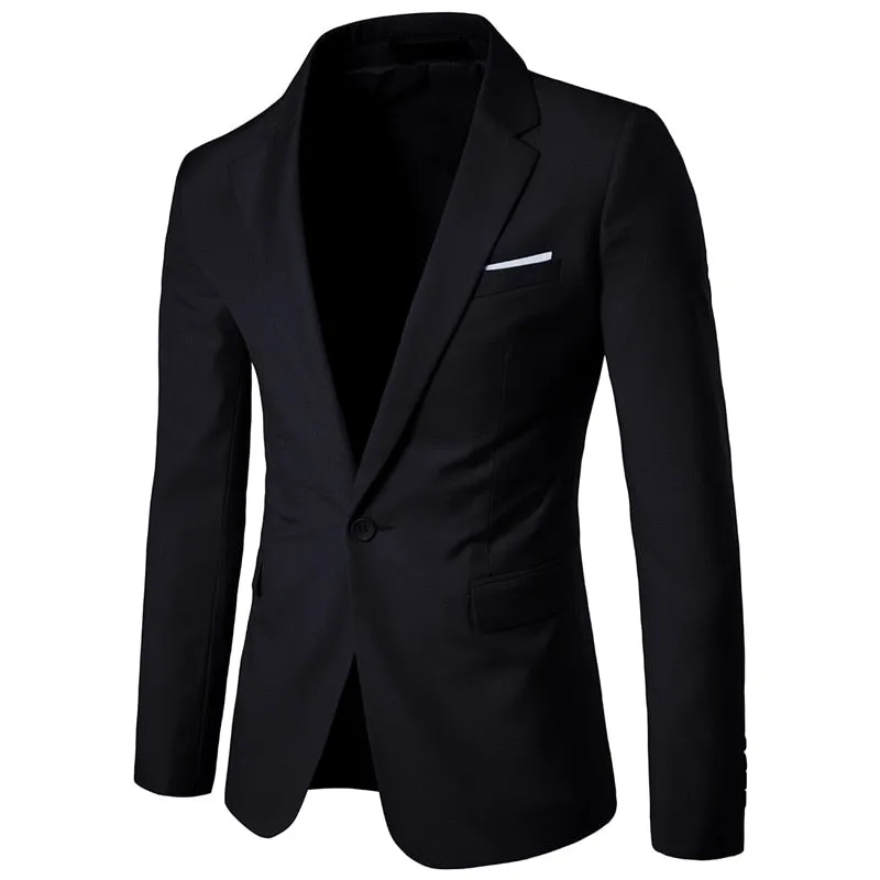 Herren  One Button Slim Fit Blazer Frühling New Wedding Business Smoking Blazer Jacke Herren Kostüm Homme Mariage 6XL