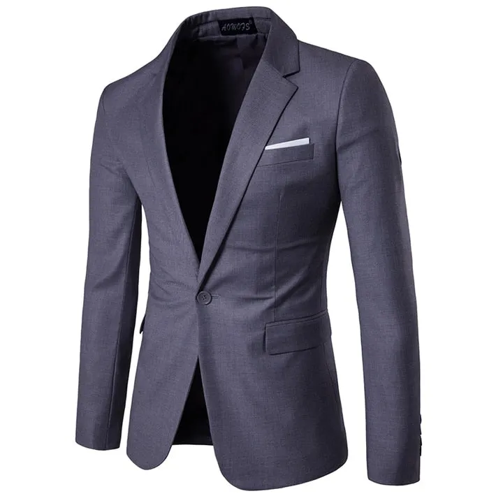 Herren  One Button Slim Fit Blazer Frühling New Wedding Business Smoking Blazer Jacke Herren Kostüm Homme Mariage 6XL