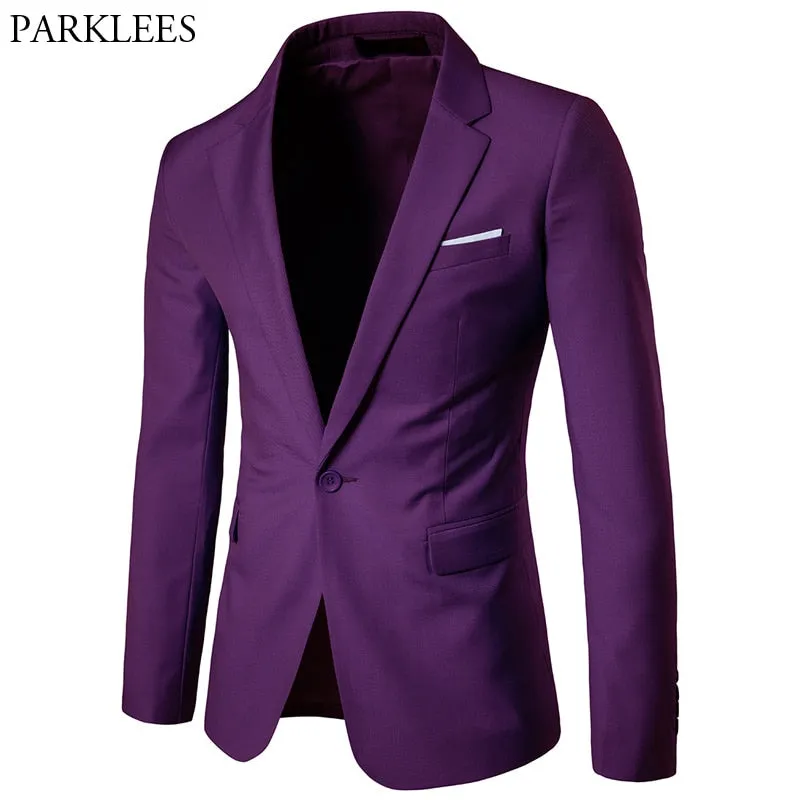 Herren  One Button Slim Fit Blazer Frühling New Wedding Business Smoking Blazer Jacke Herren Kostüm Homme Mariage 6XL