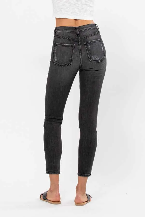 High Rise Skinny Washed Jeans