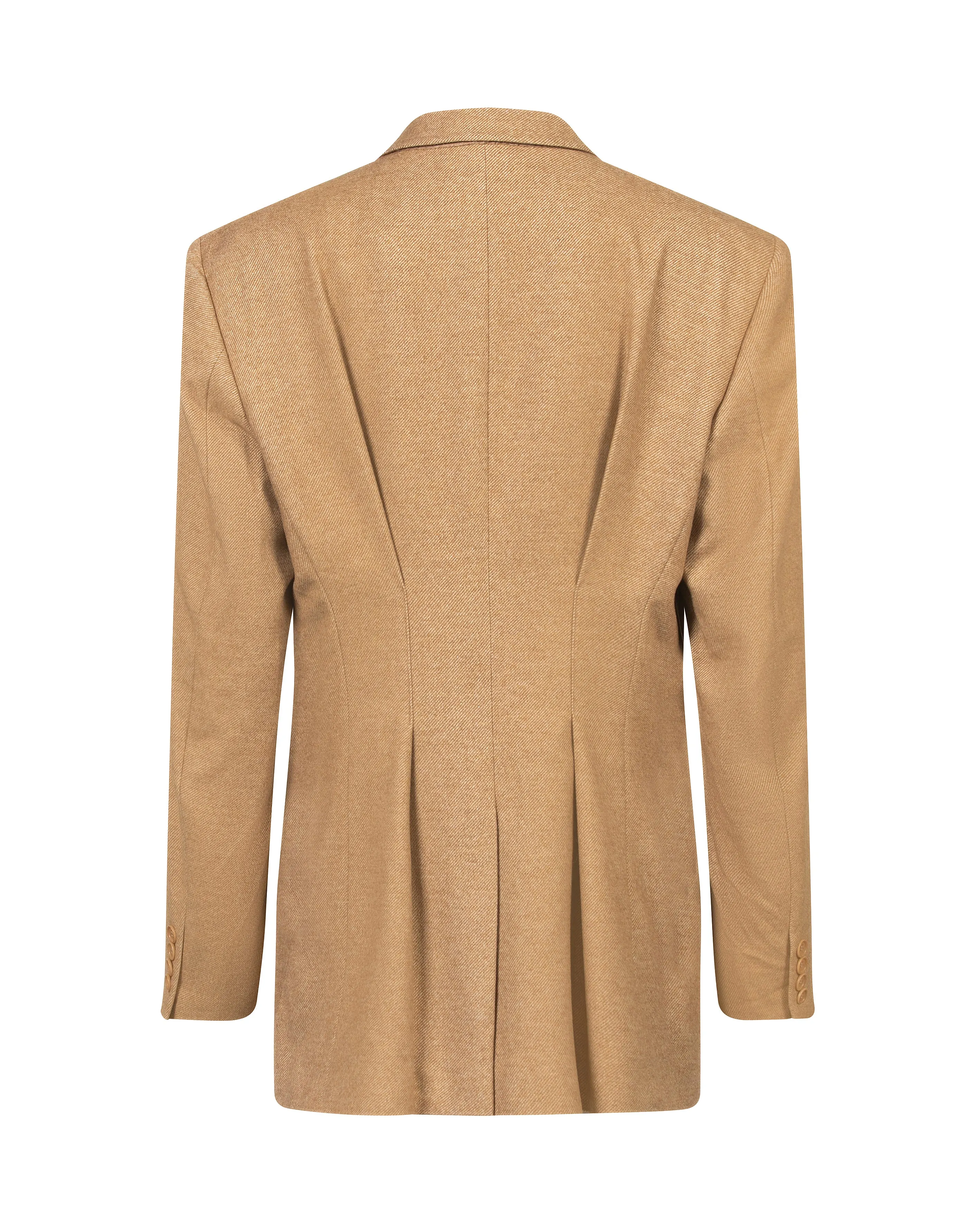 Honey cashmere fitted blazer.