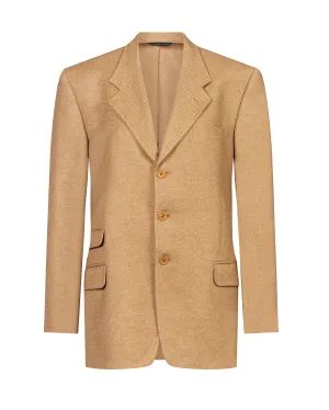 Honey cashmere fitted blazer.