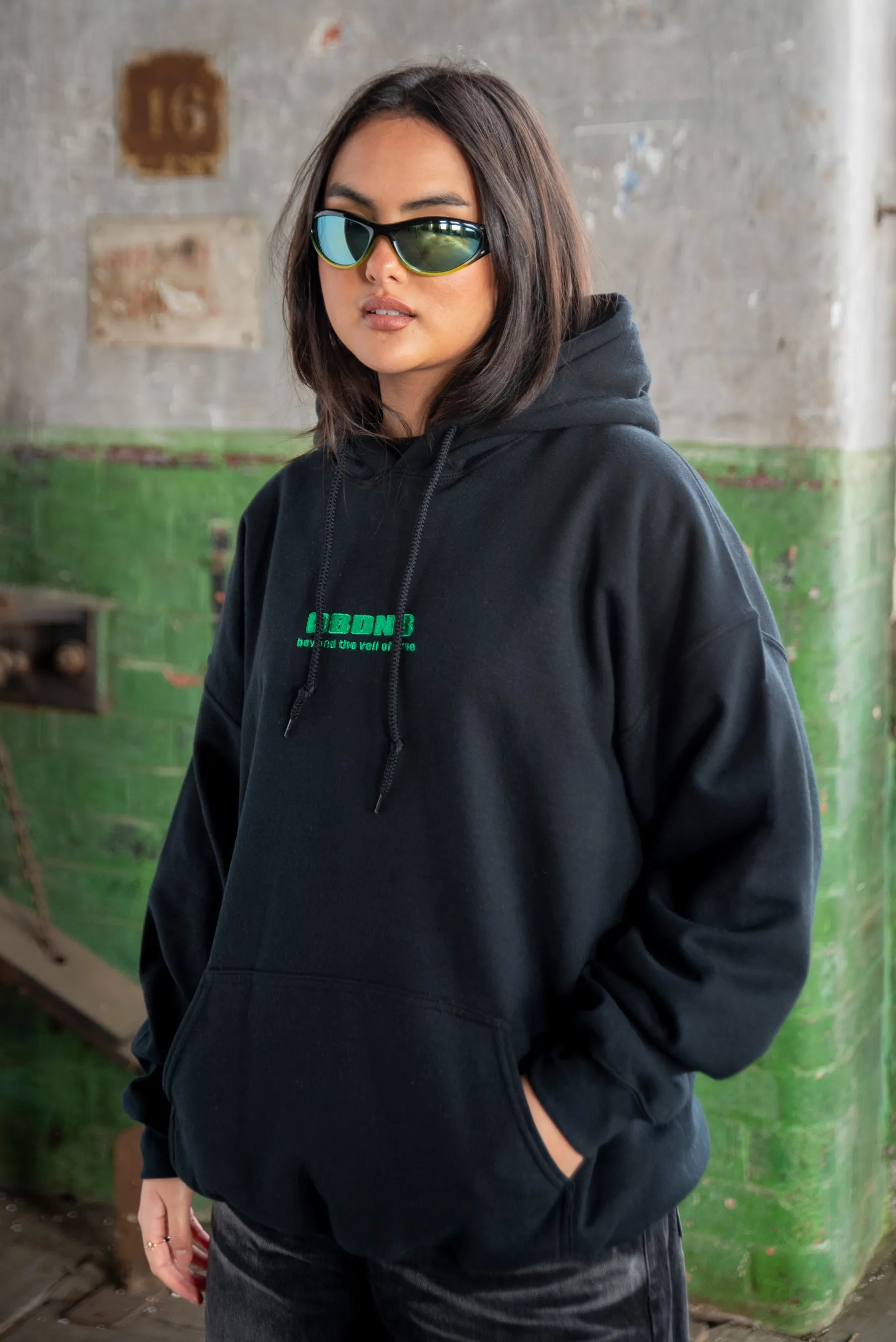 Hoodie in Black With DBDNS Logo Embroidery