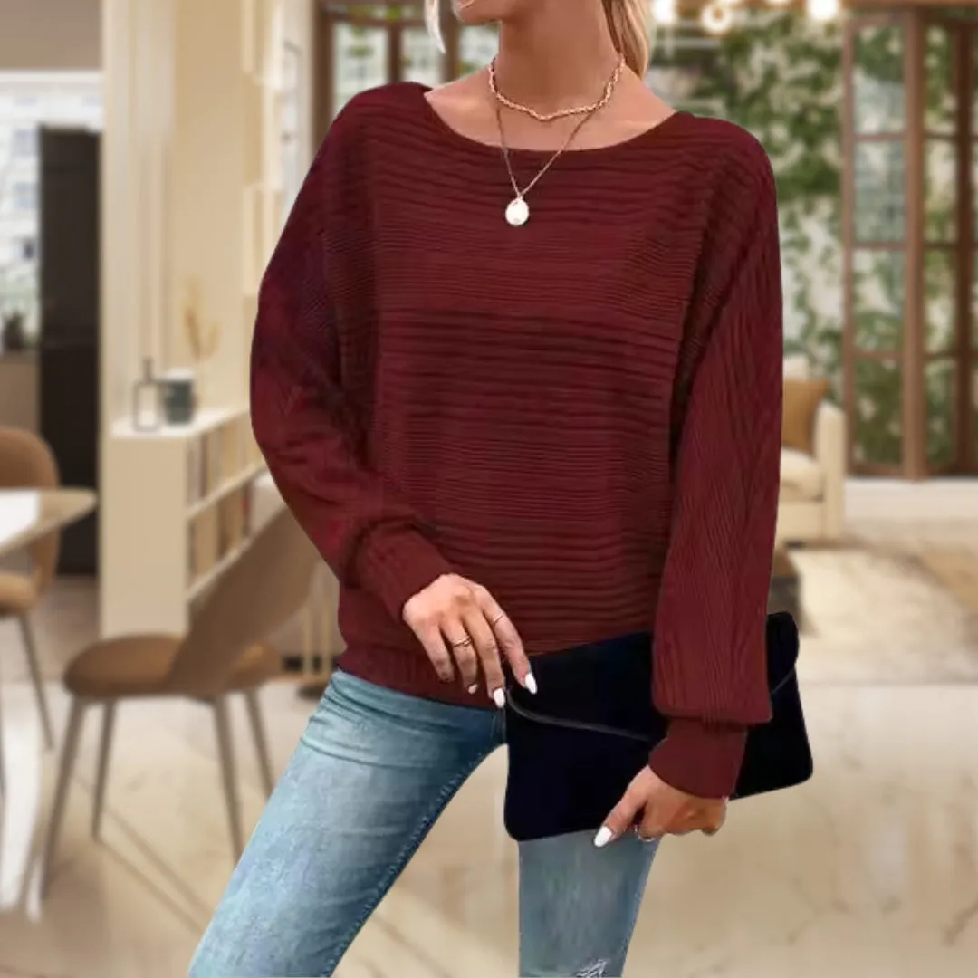 Ivyshape | Comfortable Sweater With Round Neckline In A Loose Fit