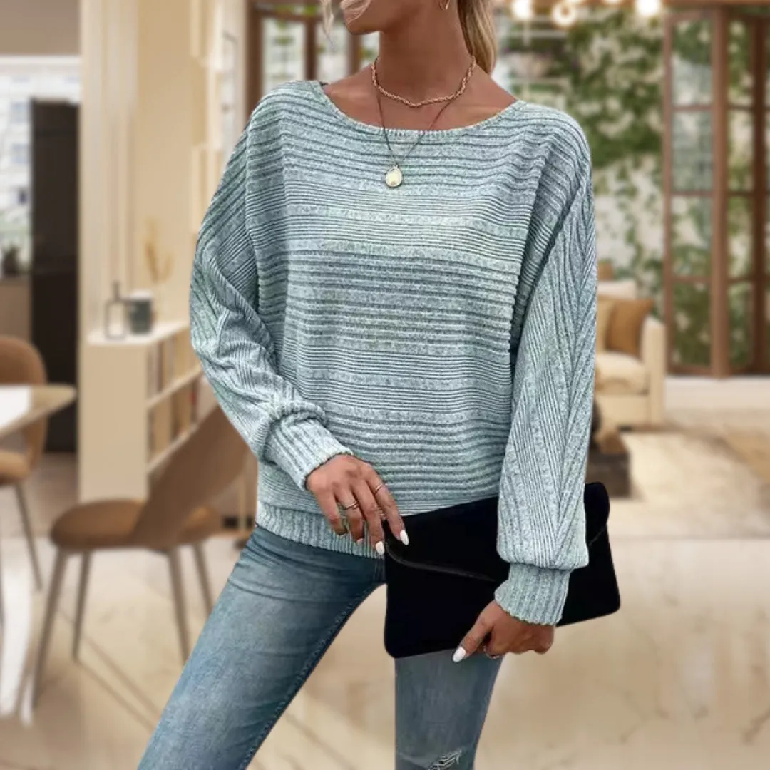 Ivyshape | Comfortable Sweater With Round Neckline In A Loose Fit