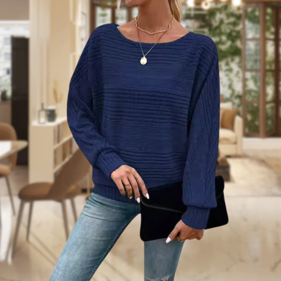 Ivyshape | Comfortable Sweater With Round Neckline In A Loose Fit