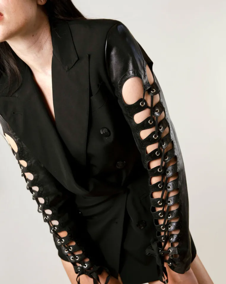 Jean Paul Gaultier Bondage Leather Blazer