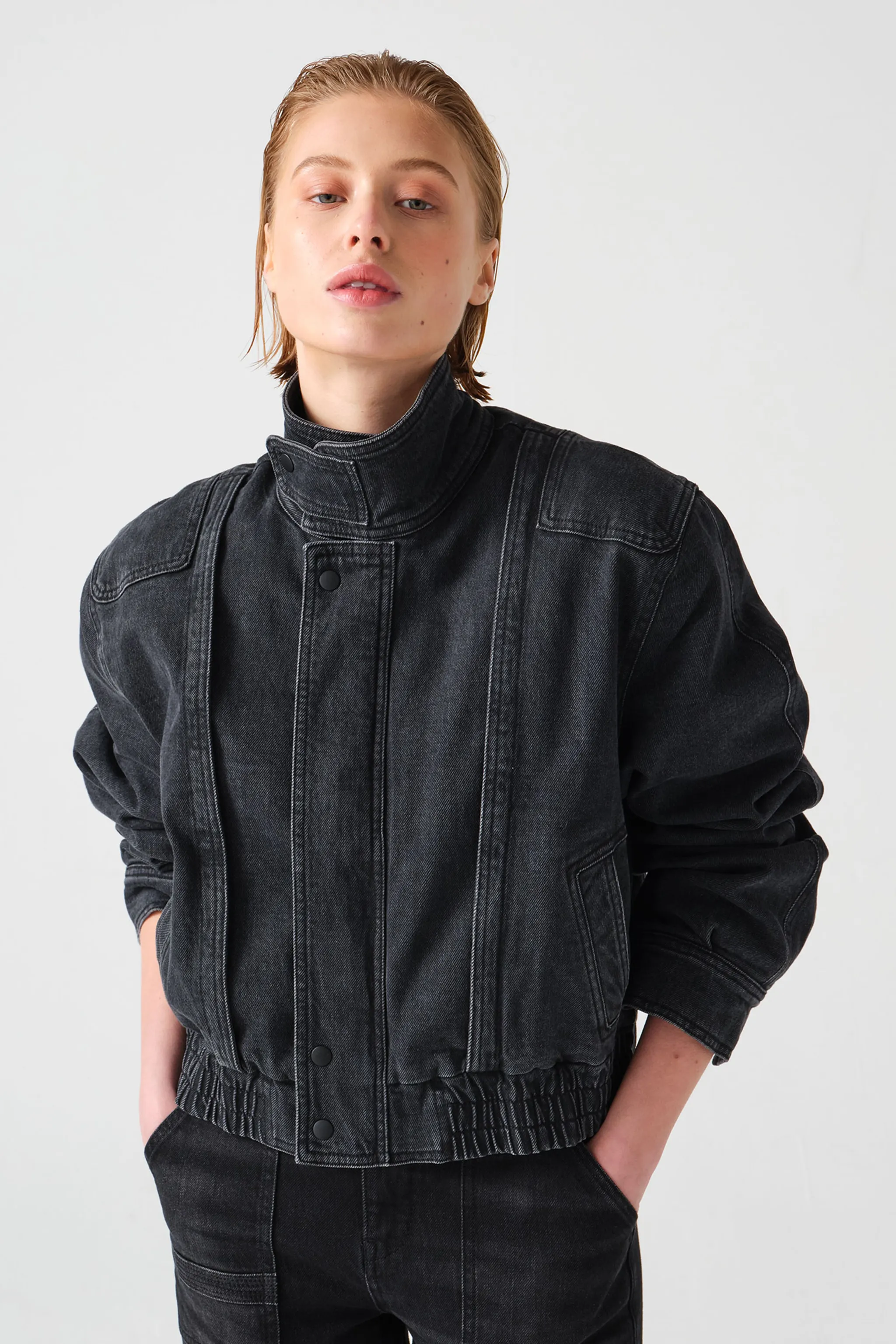 Juno Jacket in Washed Black