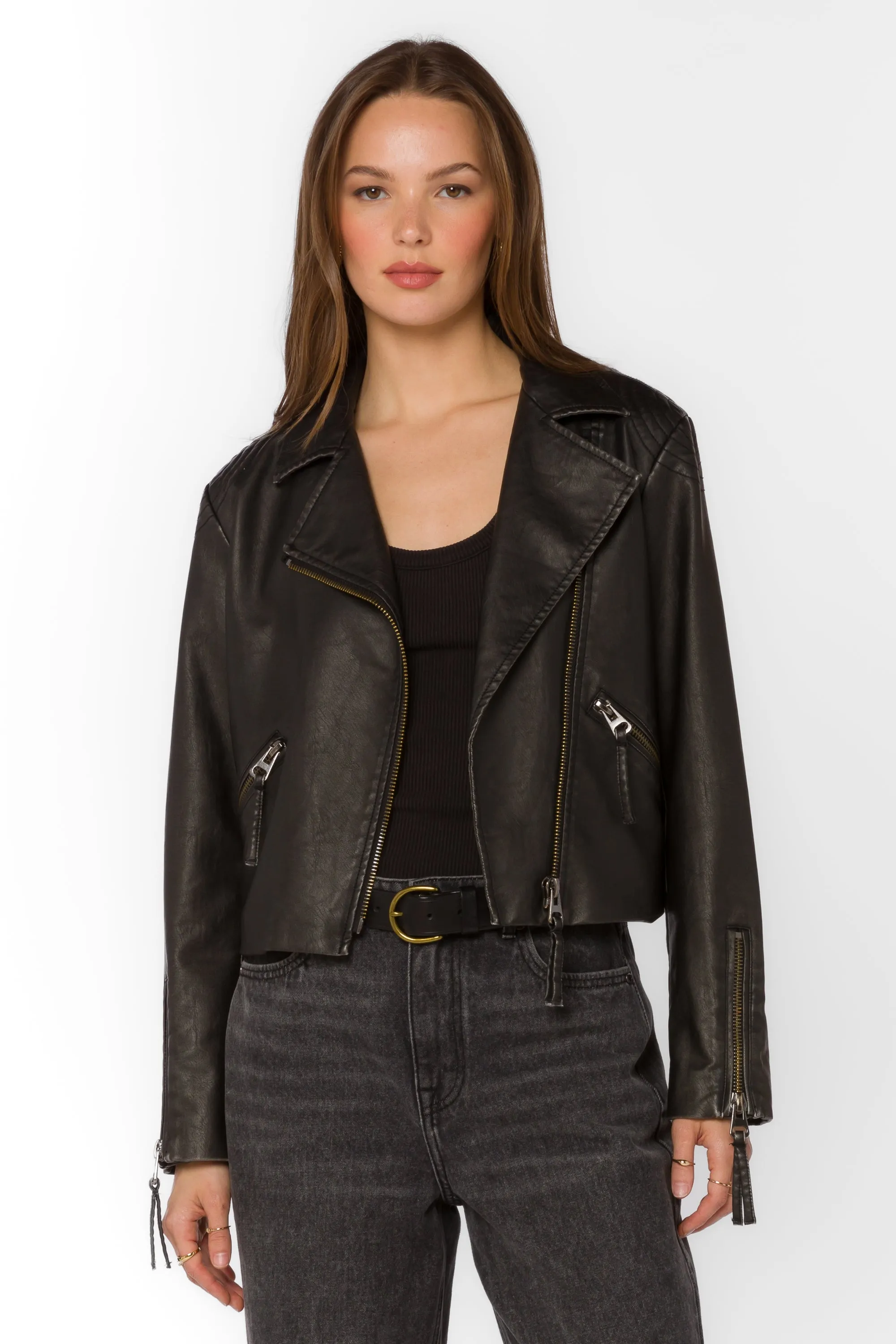 Kenwood Black Vegan Leather Jacket