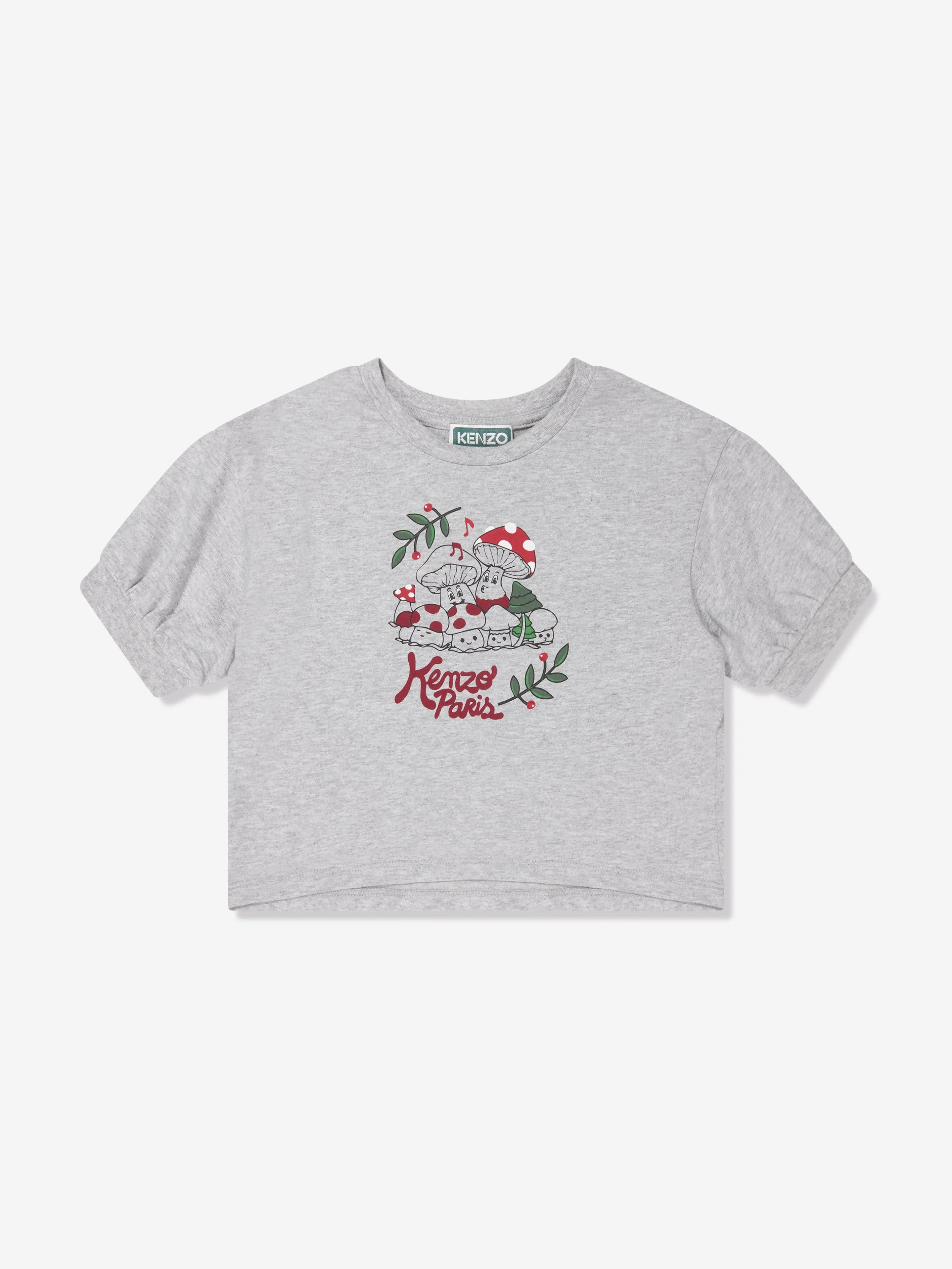 KENZO Girls Cropped T-Shirt in Grey