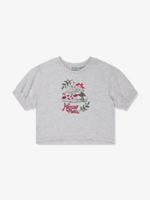 KENZO Girls Cropped T-Shirt in Grey