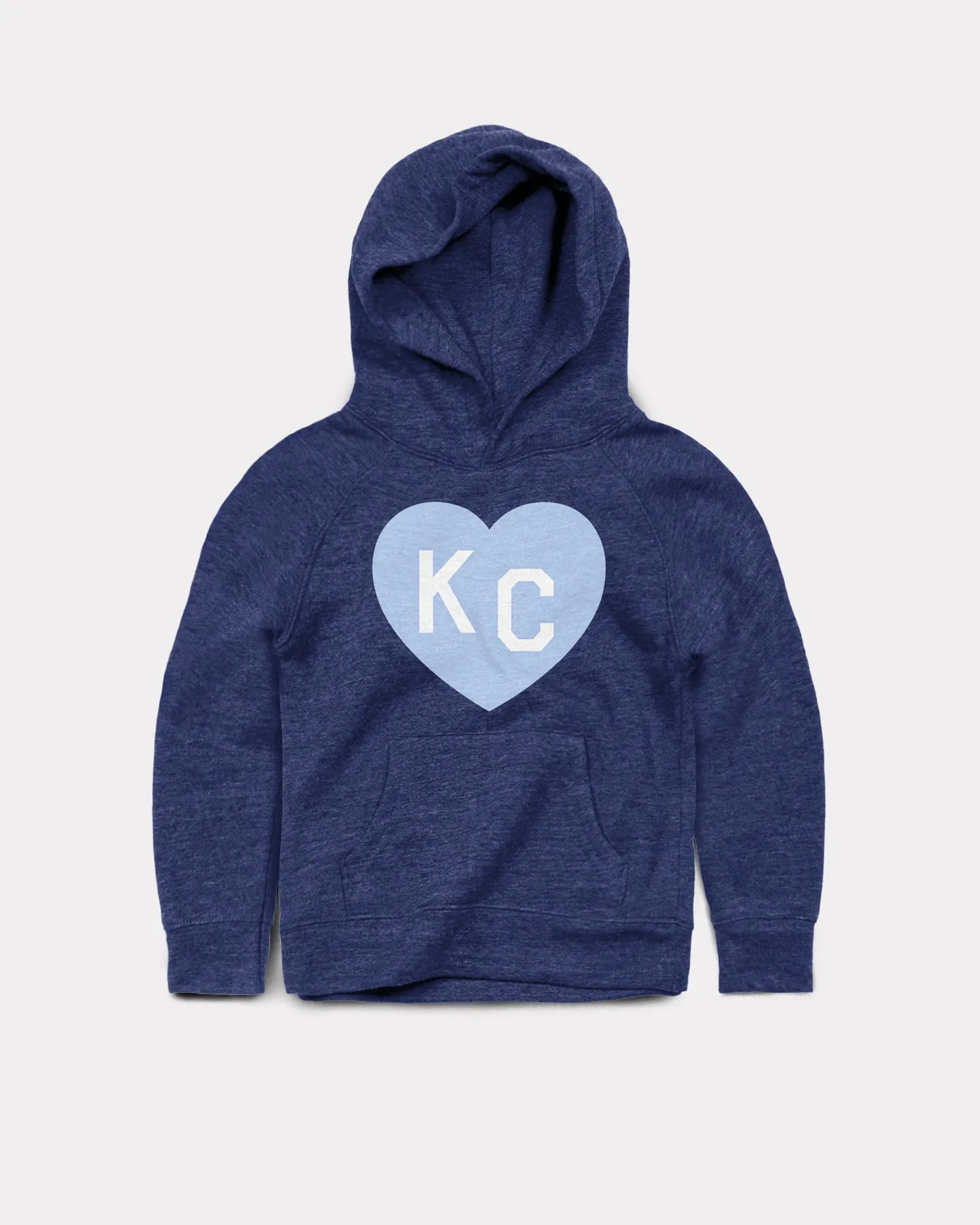 Kids Navy & Light Blue KC Heart Hoodie