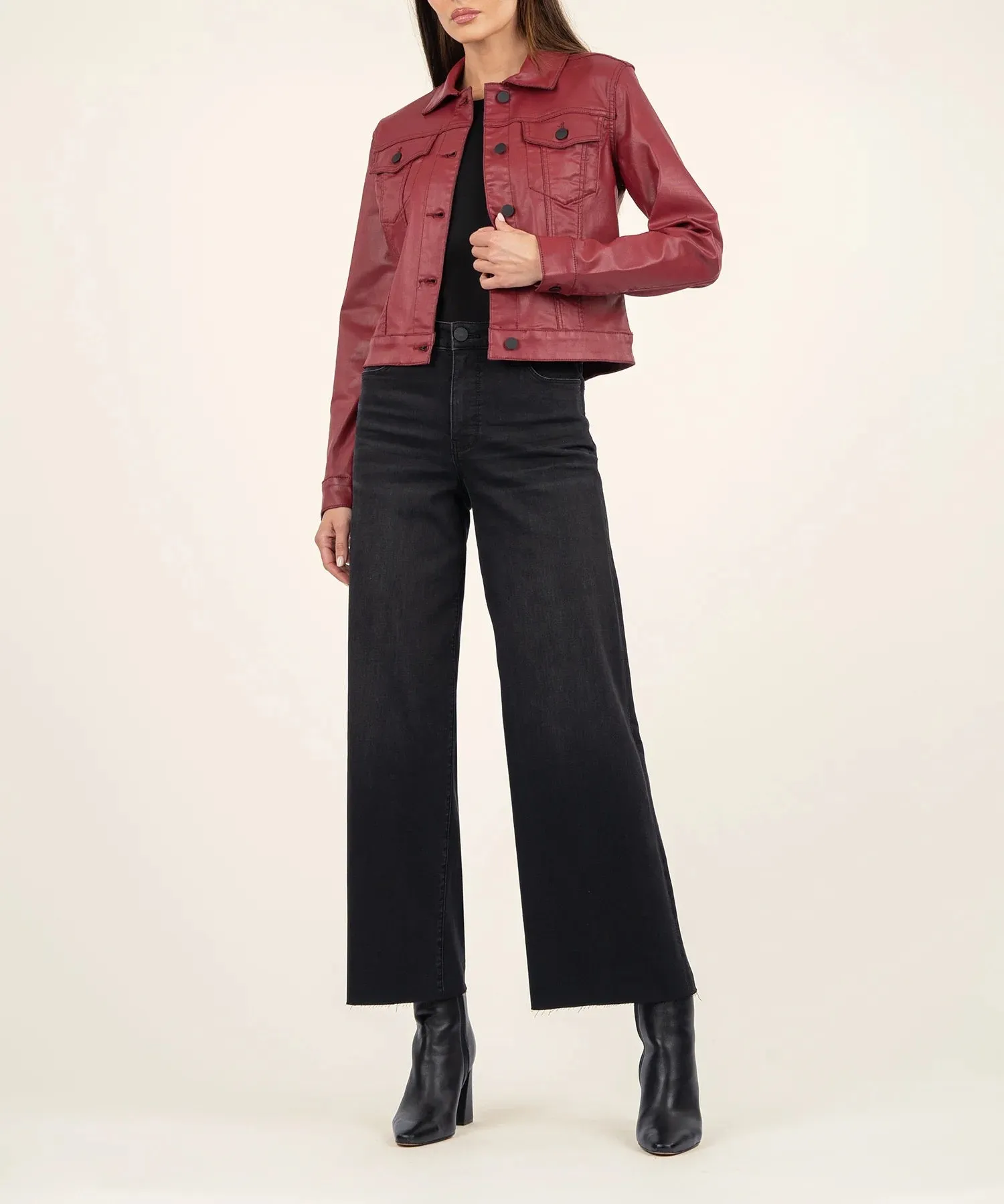 KU Julia Crop Jacket-Red