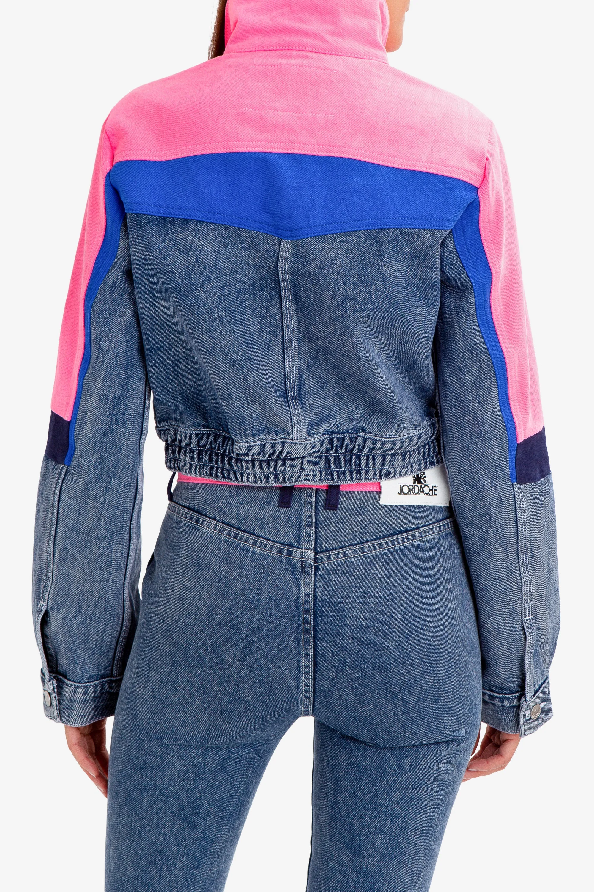 LIGHT ACID WASH DENIM SKI JACKET