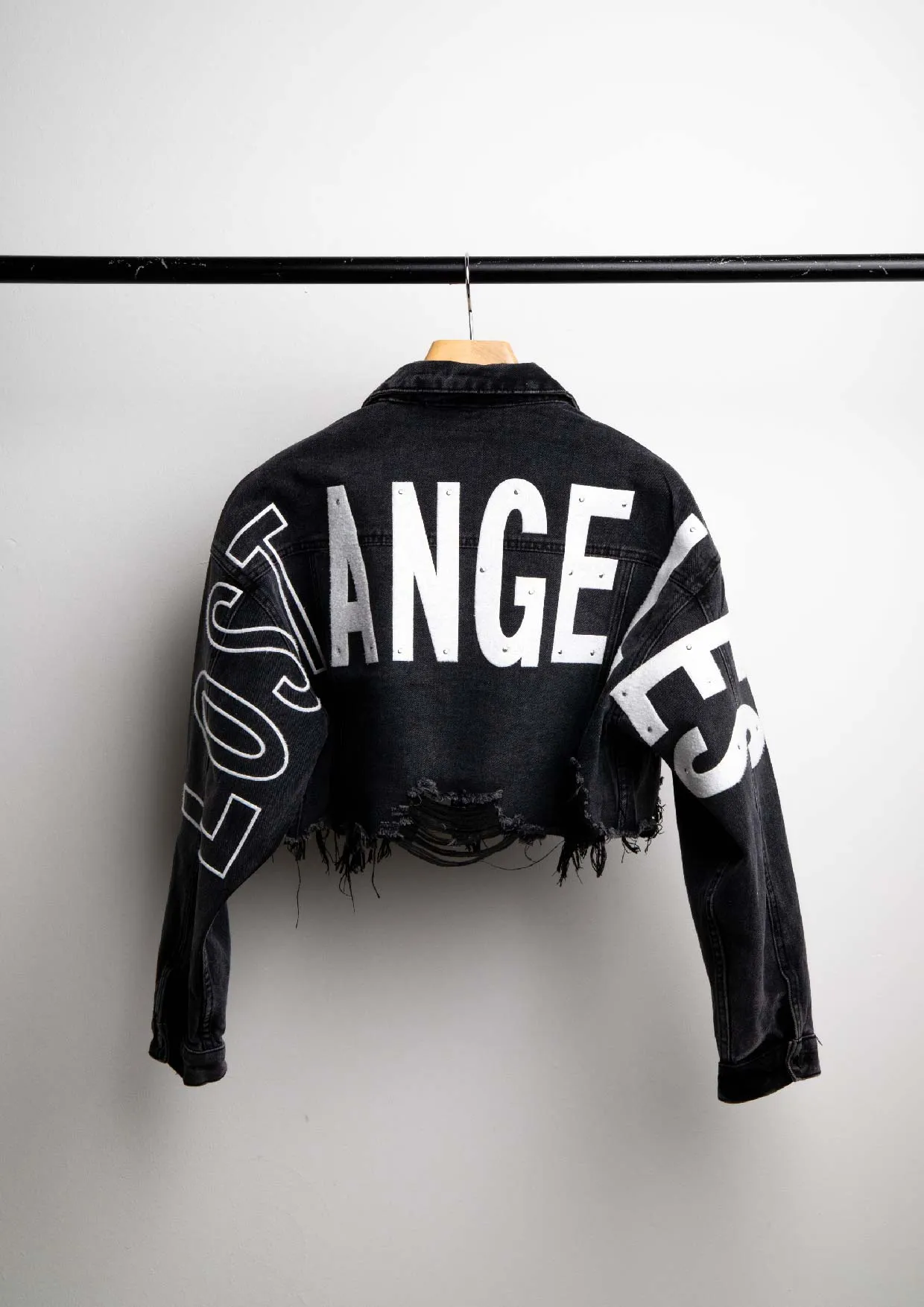 LOST ANGELES Crop Denim Jacket