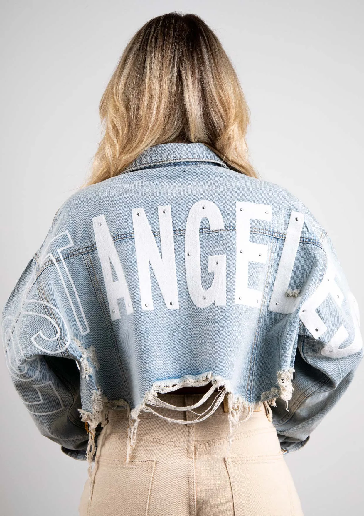 LOST ANGELES Crop Denim Jacket