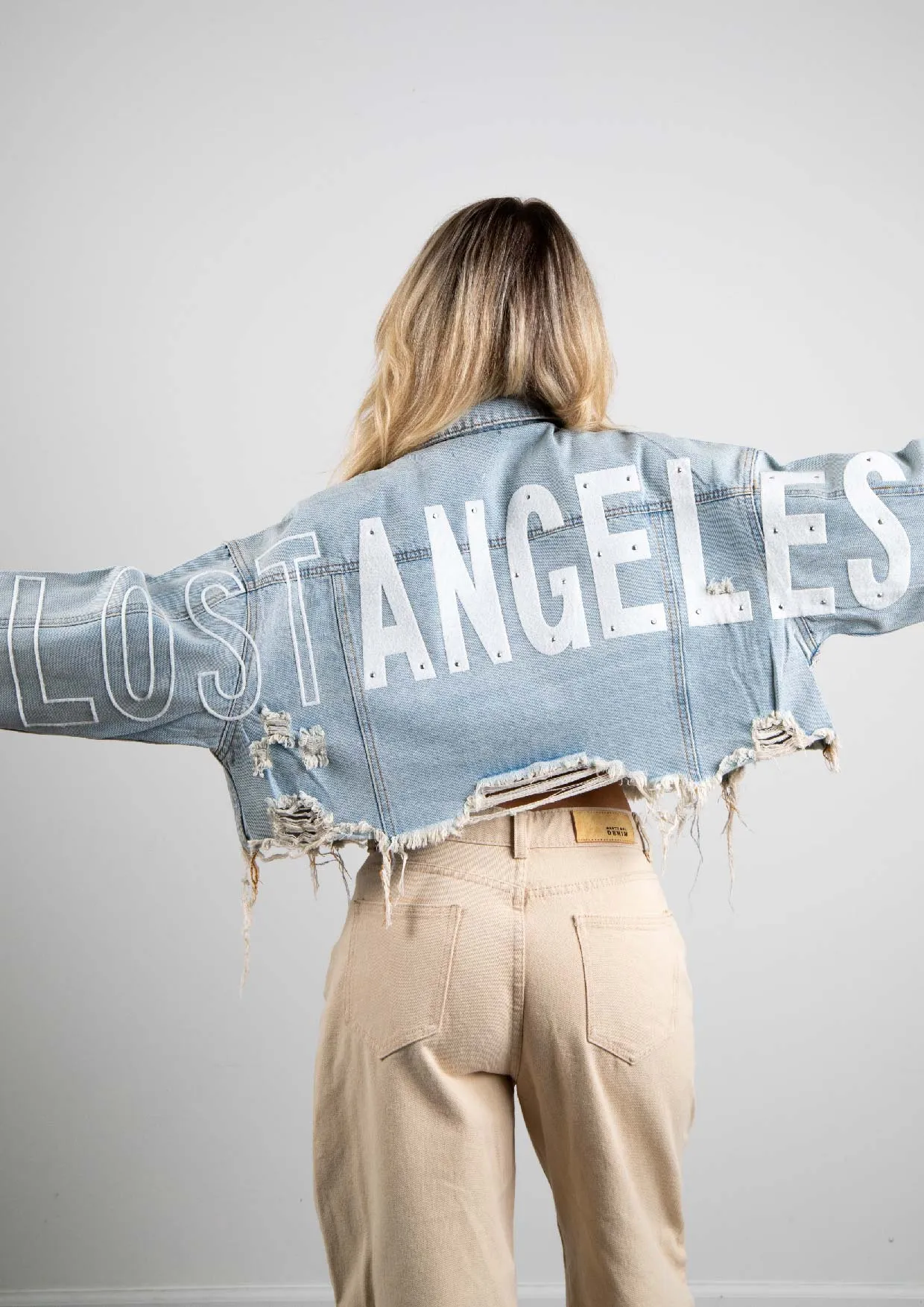 LOST ANGELES Crop Denim Jacket