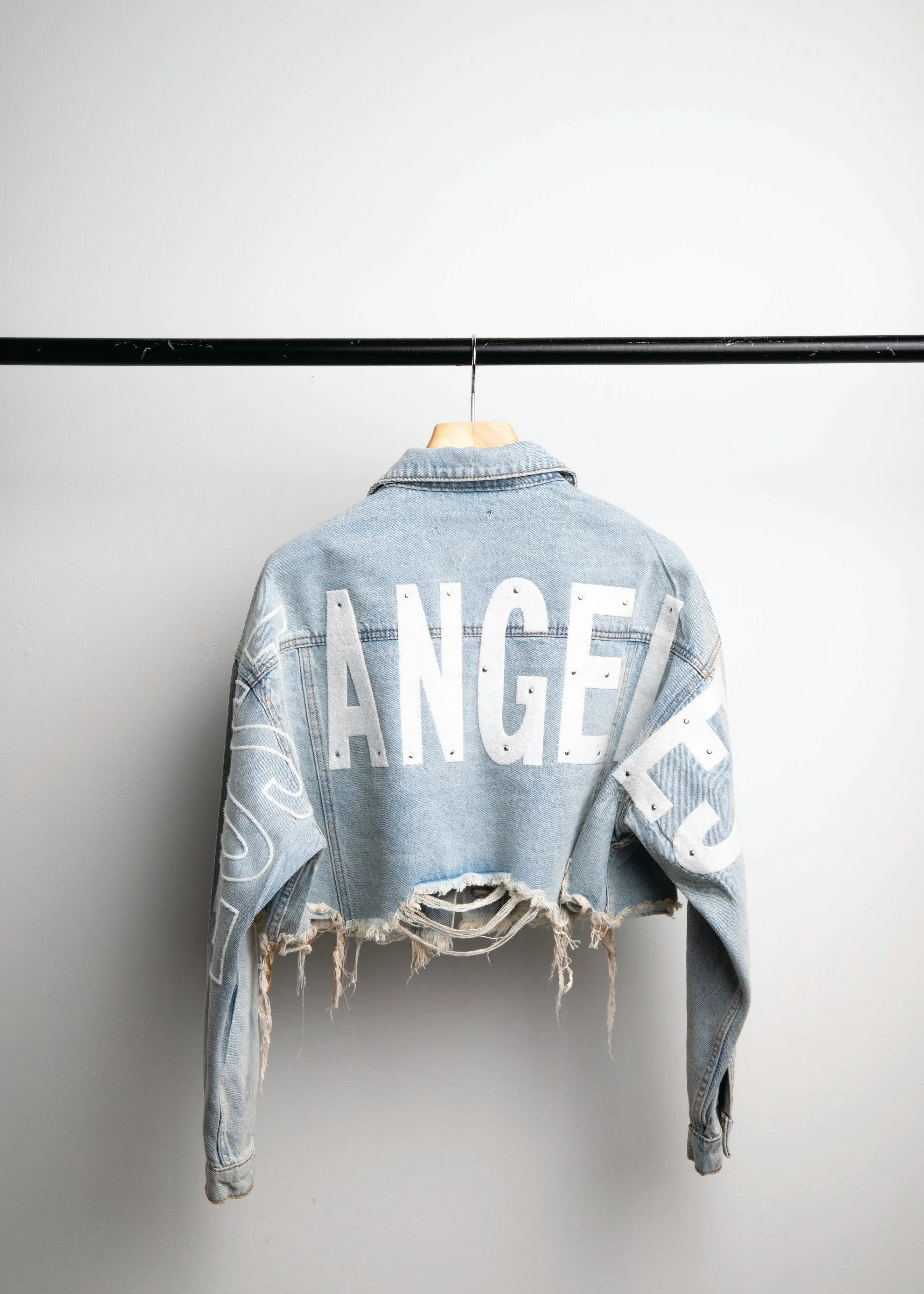 LOST ANGELES Crop Denim Jacket