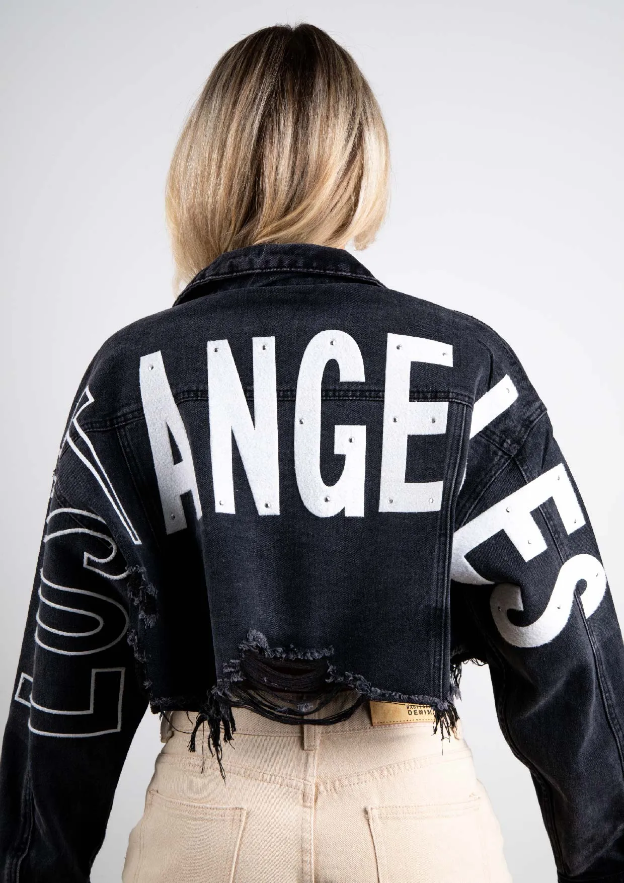 LOST ANGELES Crop Denim Jacket